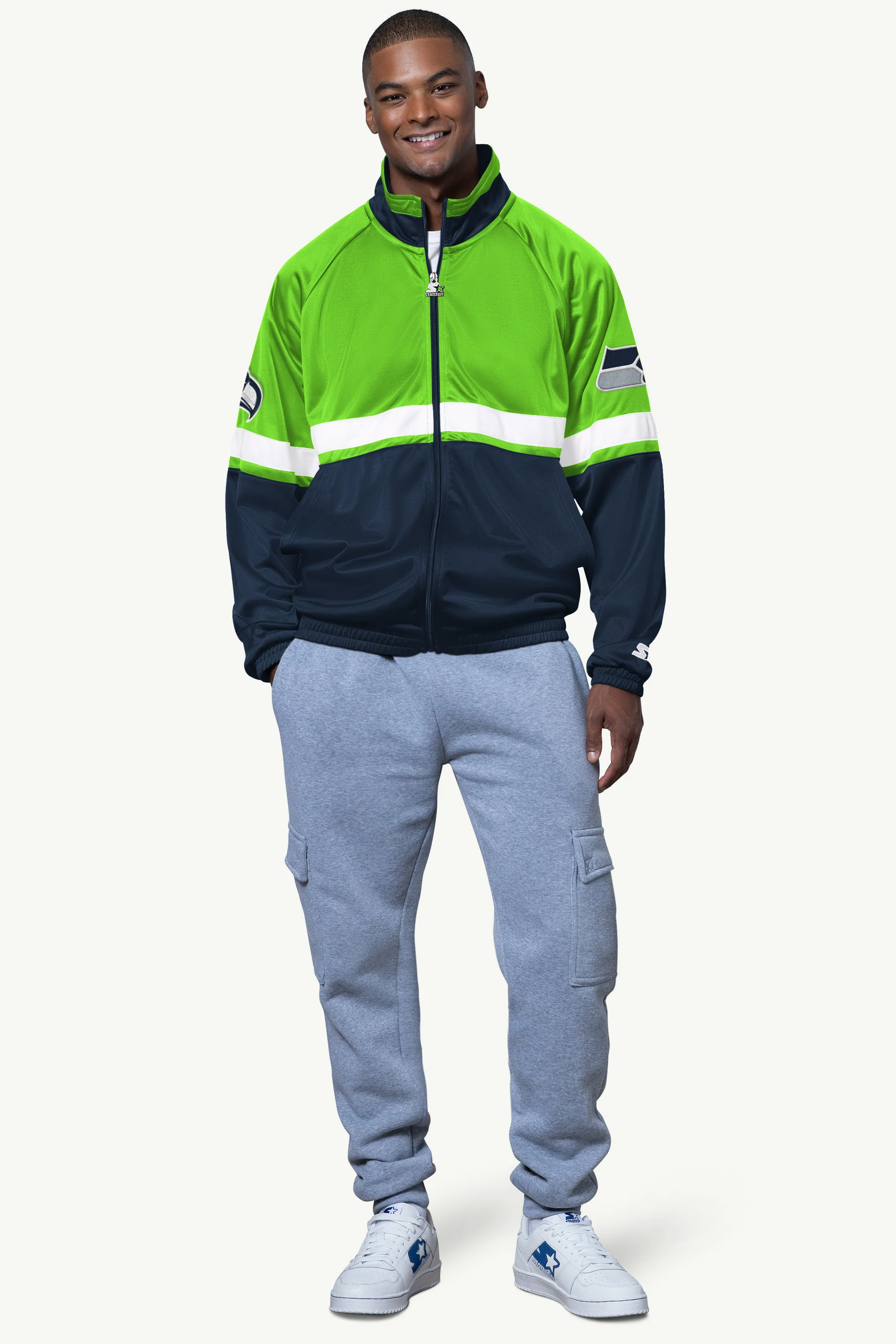 MENS SEATTLE SEAHAWKS VETERAN TRACK JACKET - Image 3