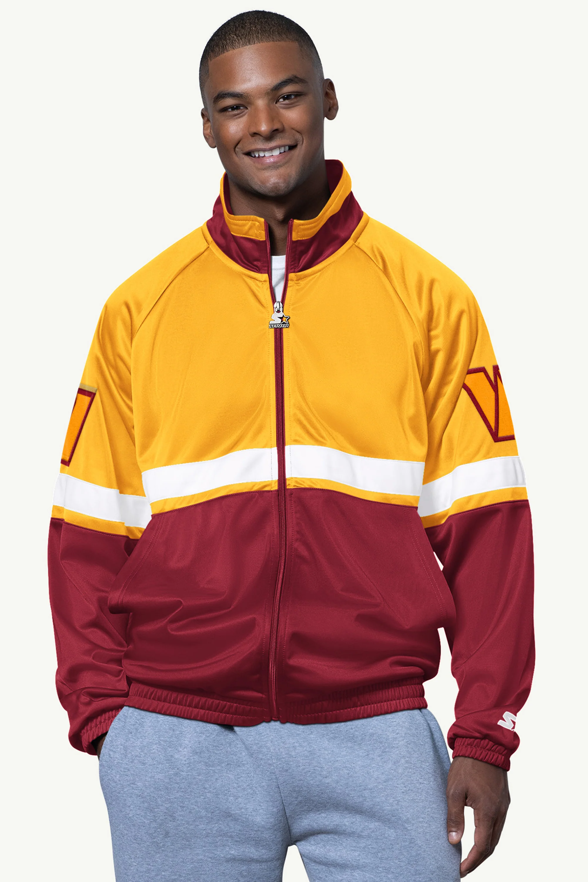 MENS WASHINGTON COMMANDERS VETERAN TRACK JACKET