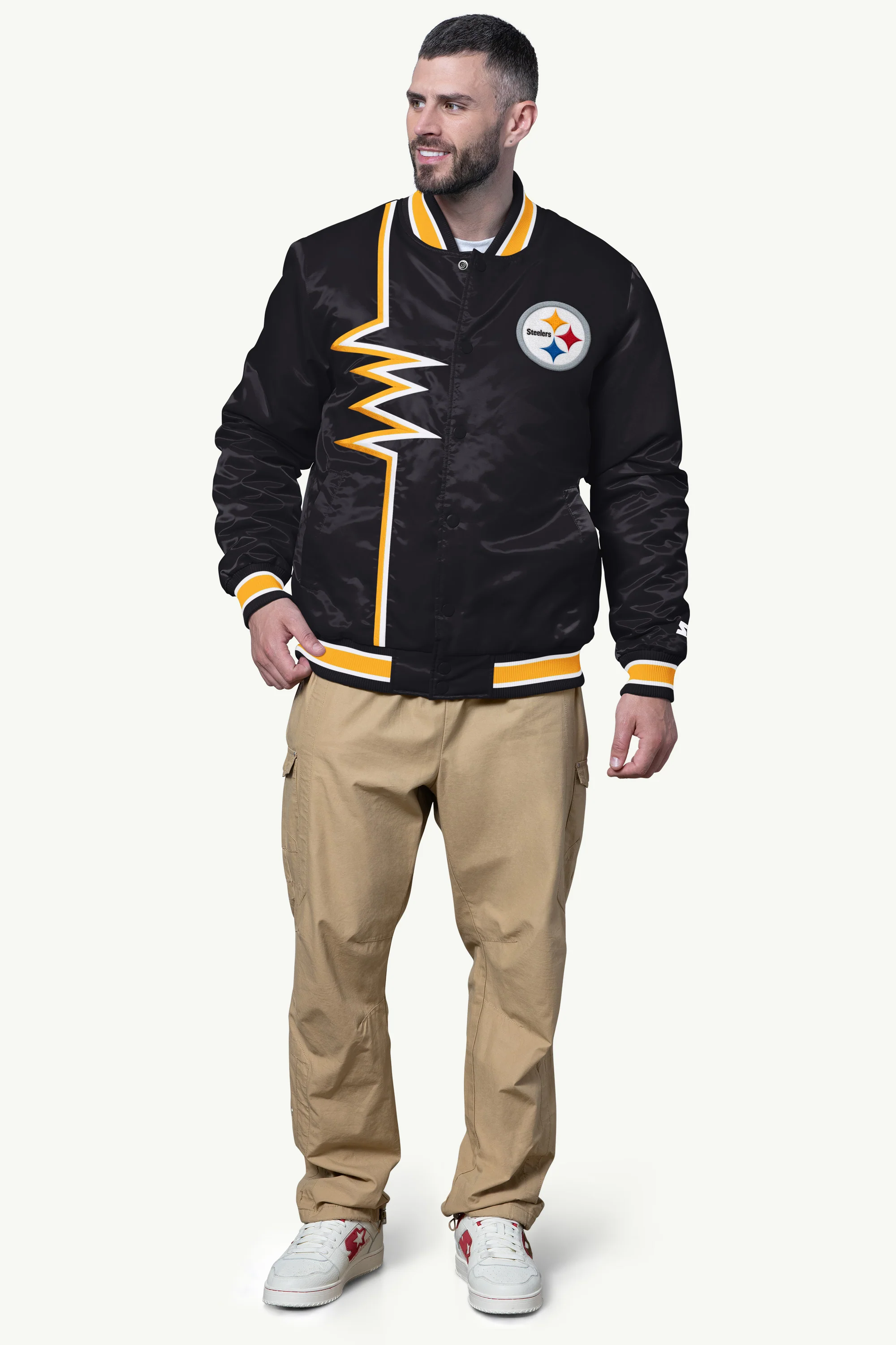 MENS PITTSBURGH STEELERS SHOCK WAVE SATIN JACKET - Image 3