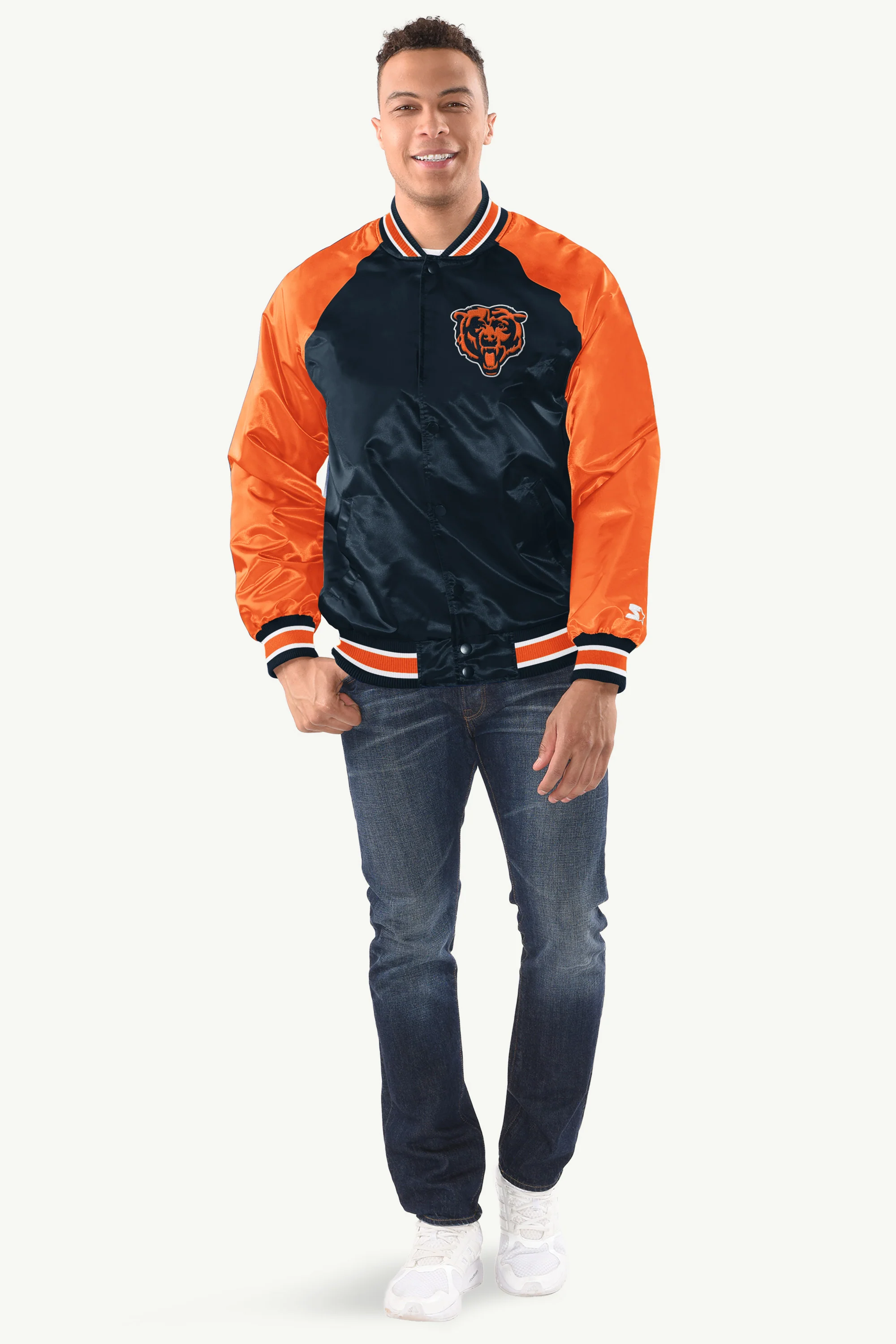 MENS CHICAGO BEARS INDUCTEE SATIN VARSITY JACKET - Image 3