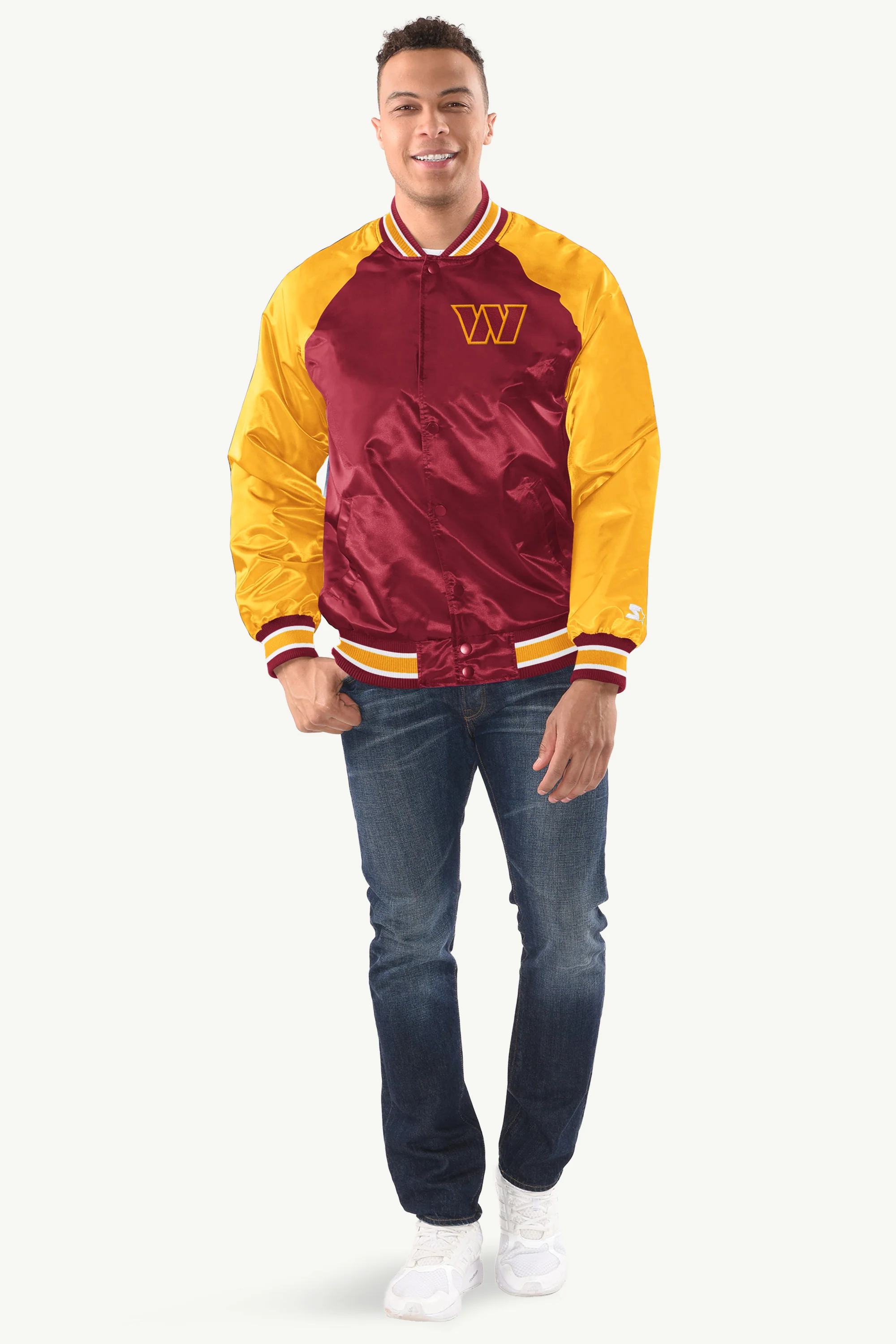 MENS WASHINGTON COMMANDERS INDUCTEE SATIN VARSITY JACKET - Image 3