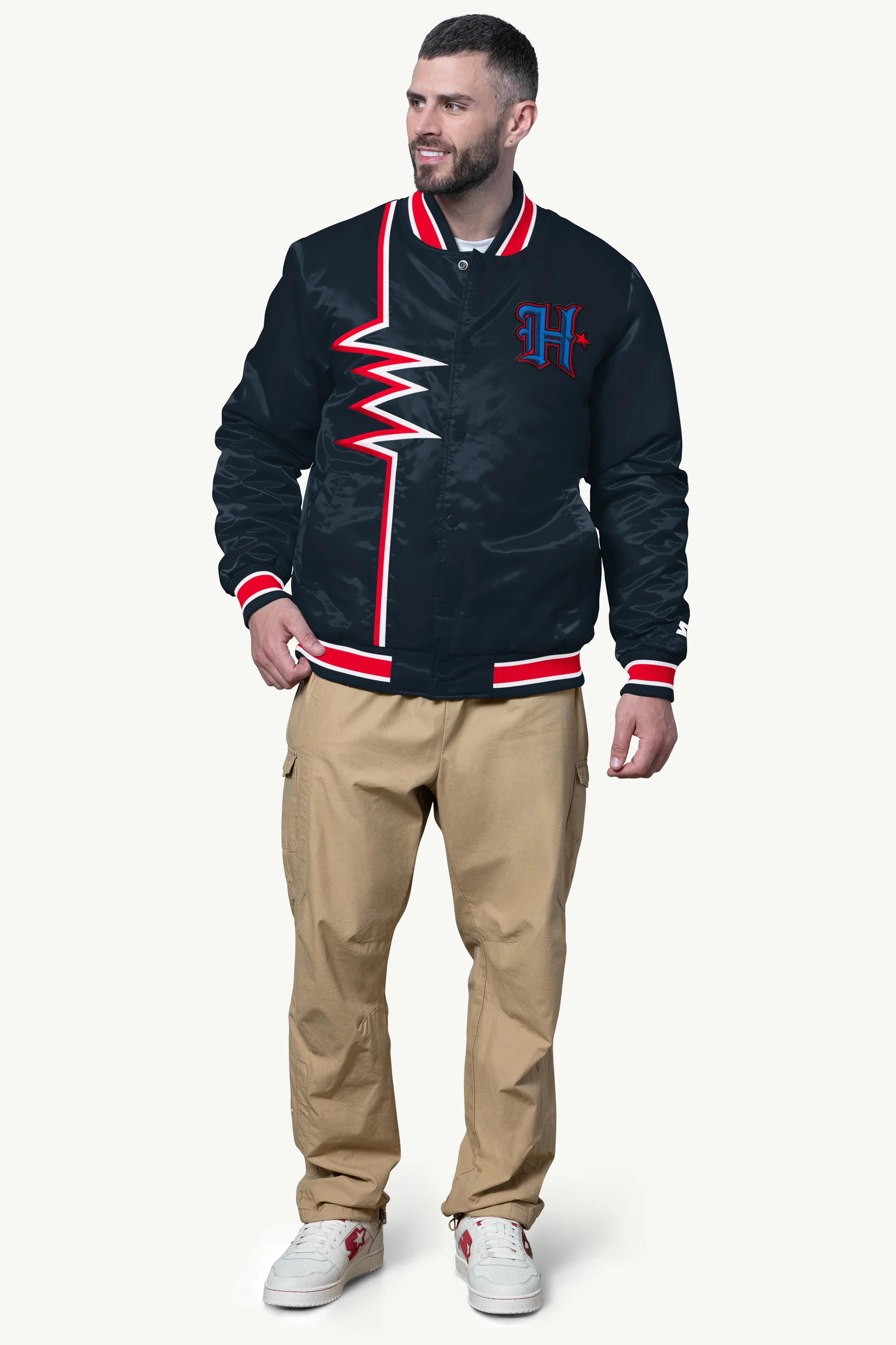 MENS HOUSTON TEXANS SHOCK WAVE SATIN JACKET - Image 3