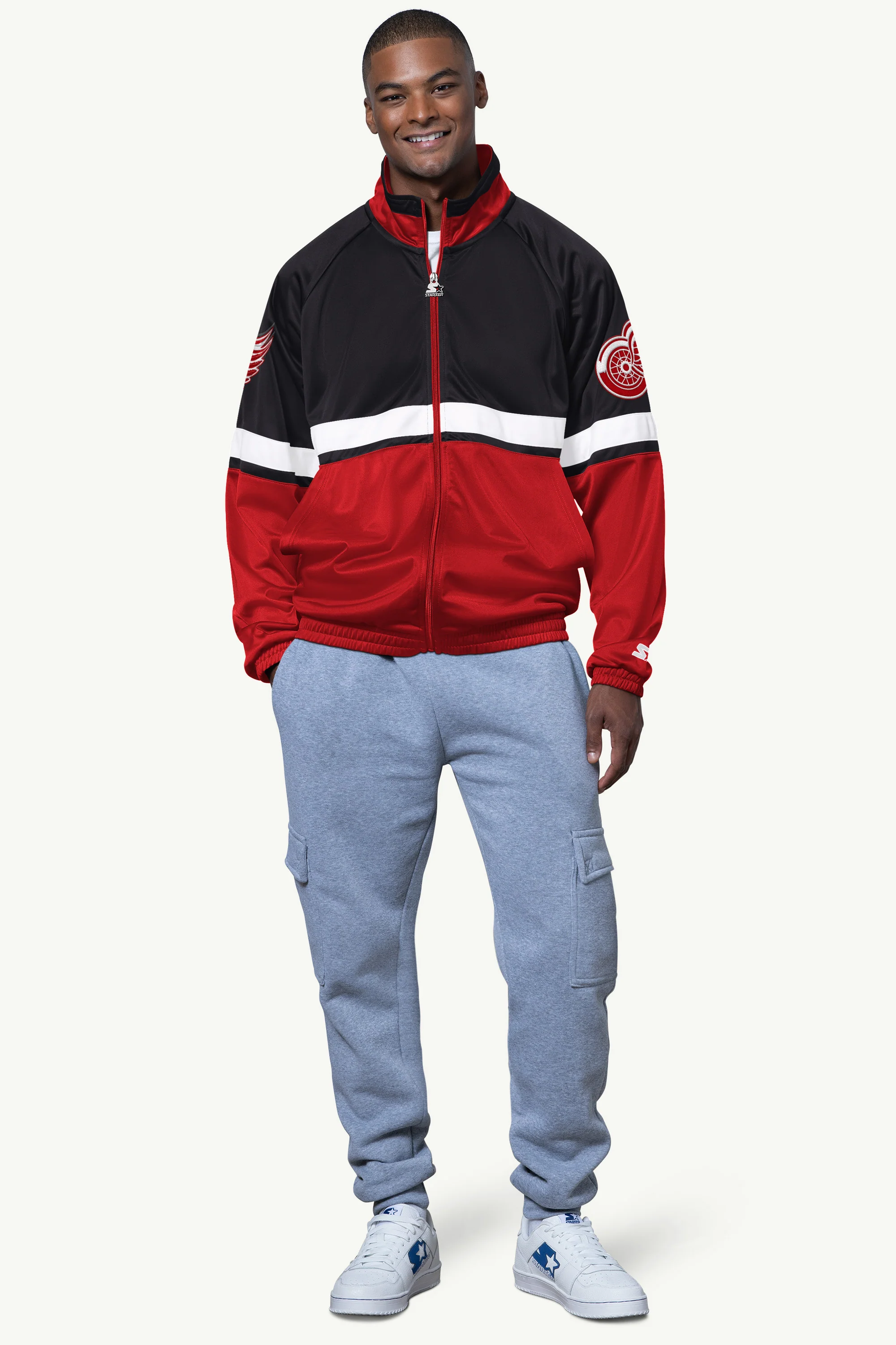 MENS DETROIT RED WINGS VETERAN TRACK JACKET - Image 3