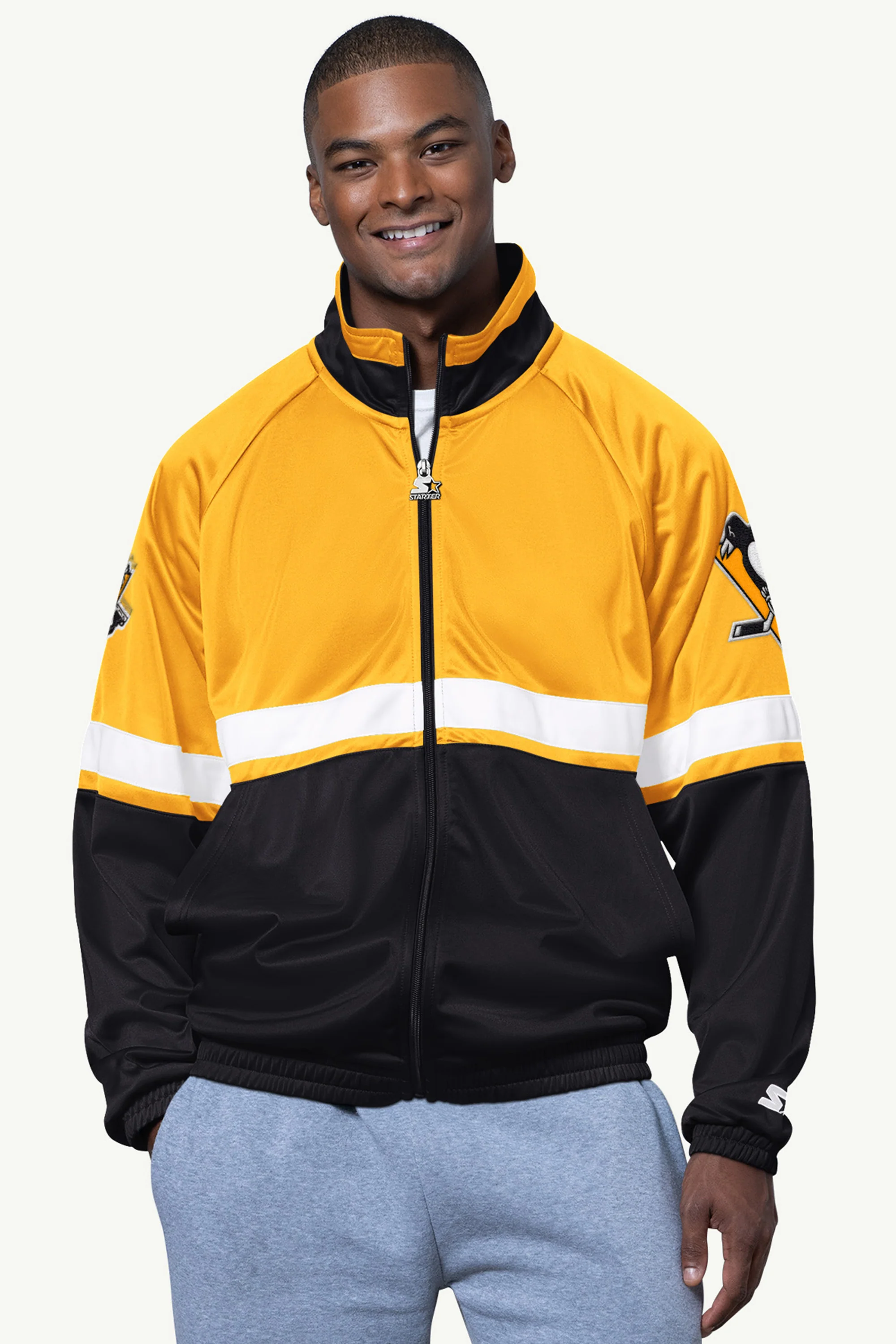 MENS PITTSBURGH PENGUINS VETERAN TRACK JACKET