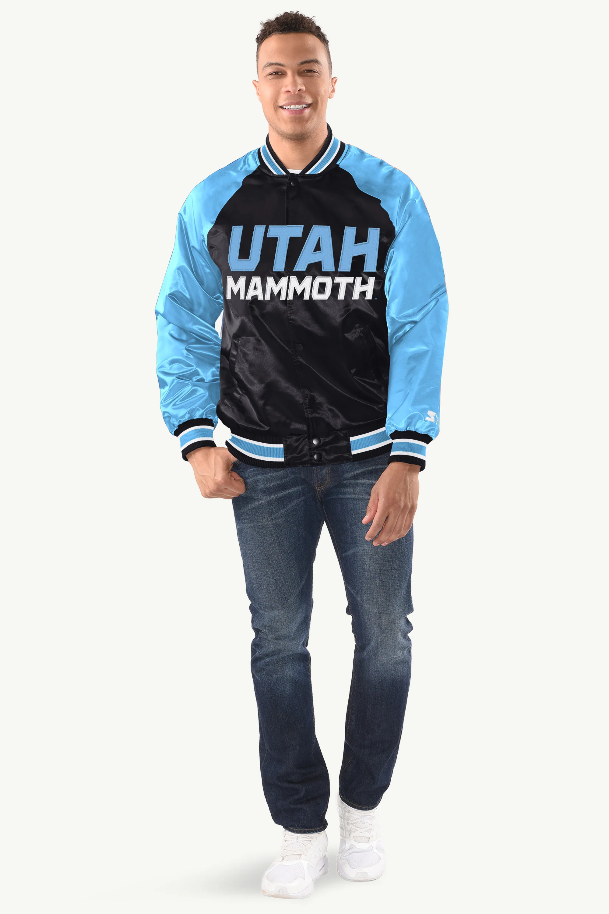 MENS UTAH MAMMOTH INDUCTEE SATIN VARSITY JACKET - Image 3