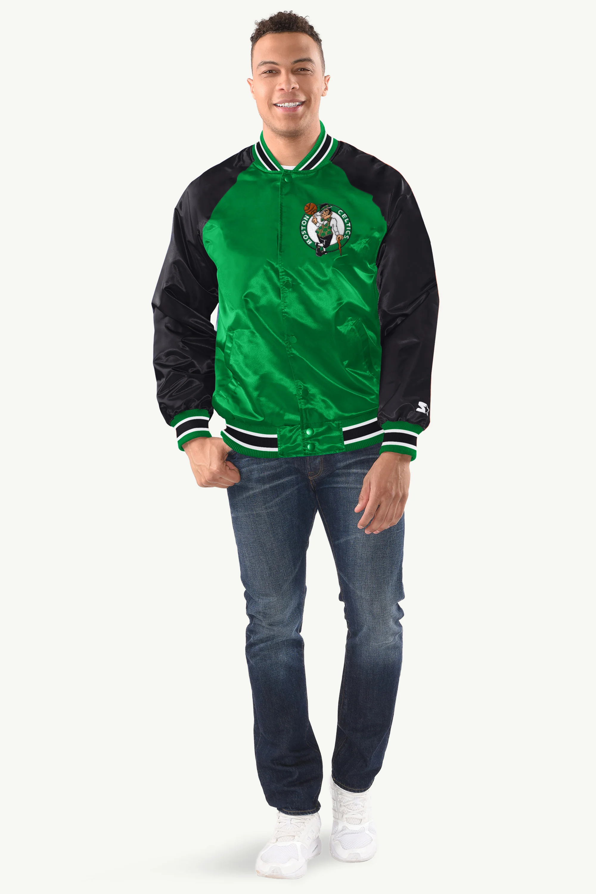 MENS BOSTON CELTICS INDUCTEE SATIN VARSITY JACKET - Image 3