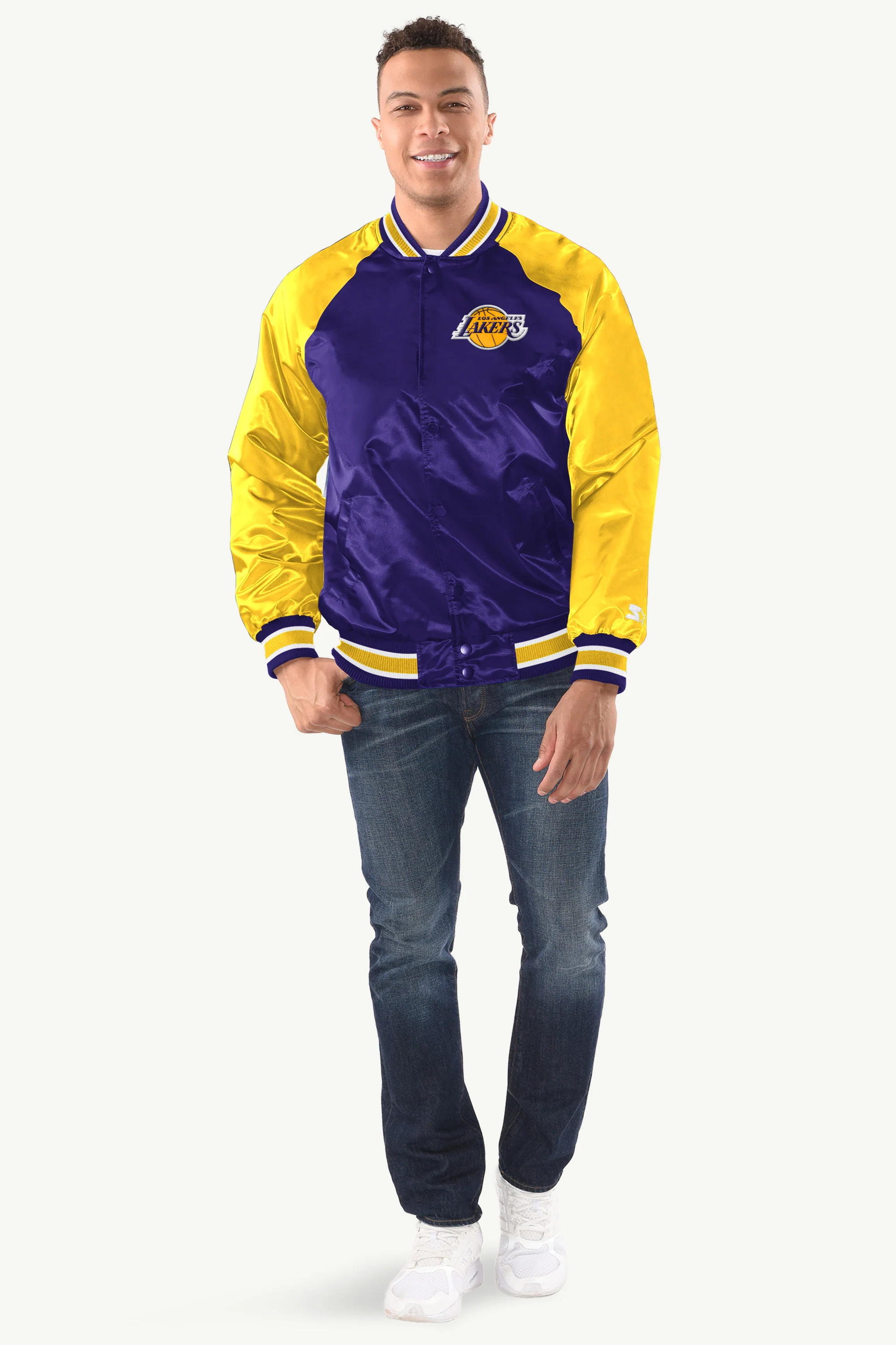 MENS LA LAKERS INDUCTEE SATIN VARSITY JACKET - Image 3