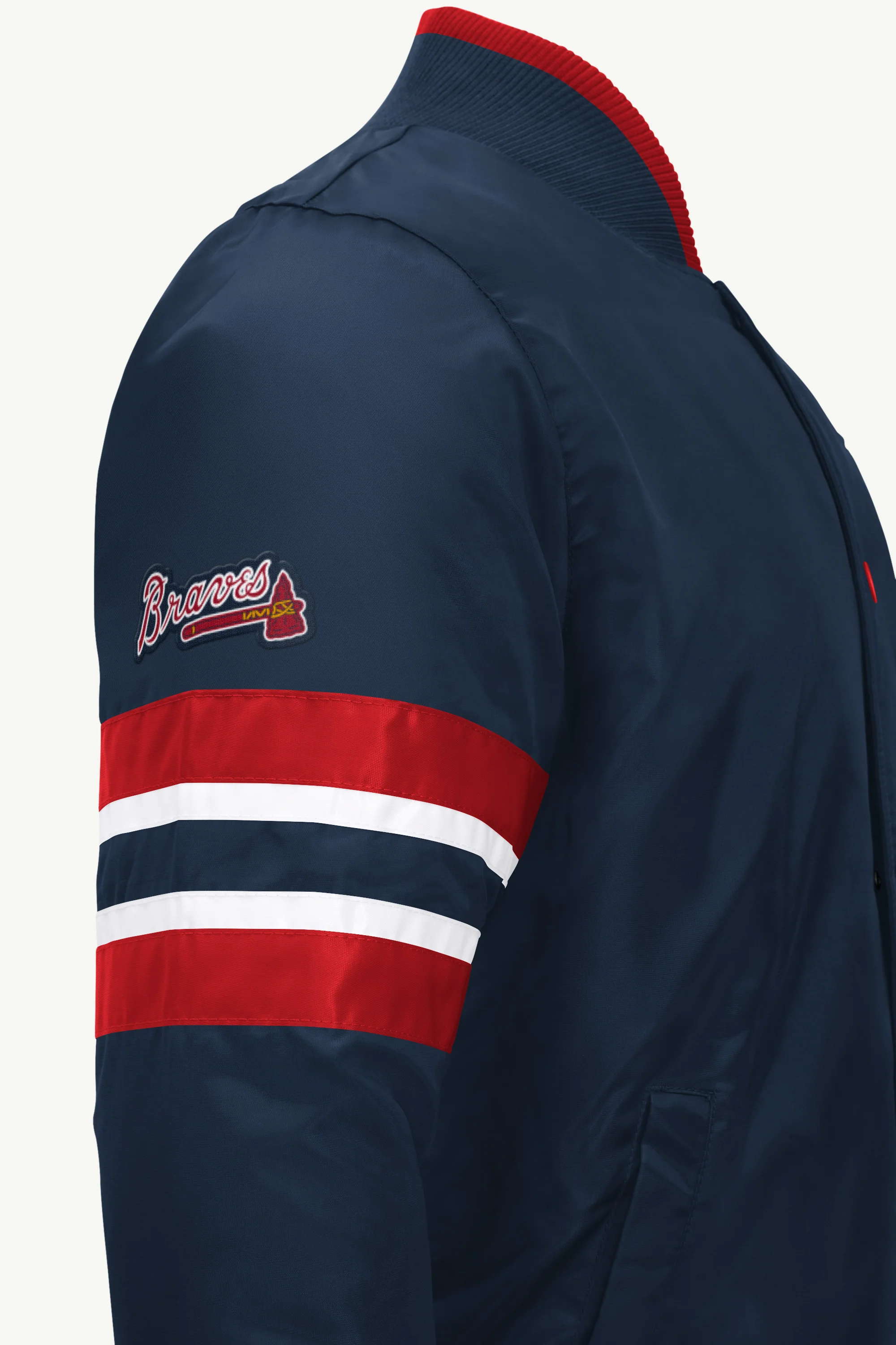 MENS ATLANTA BRAVES SATIN VARSITY JACKET - Image 3