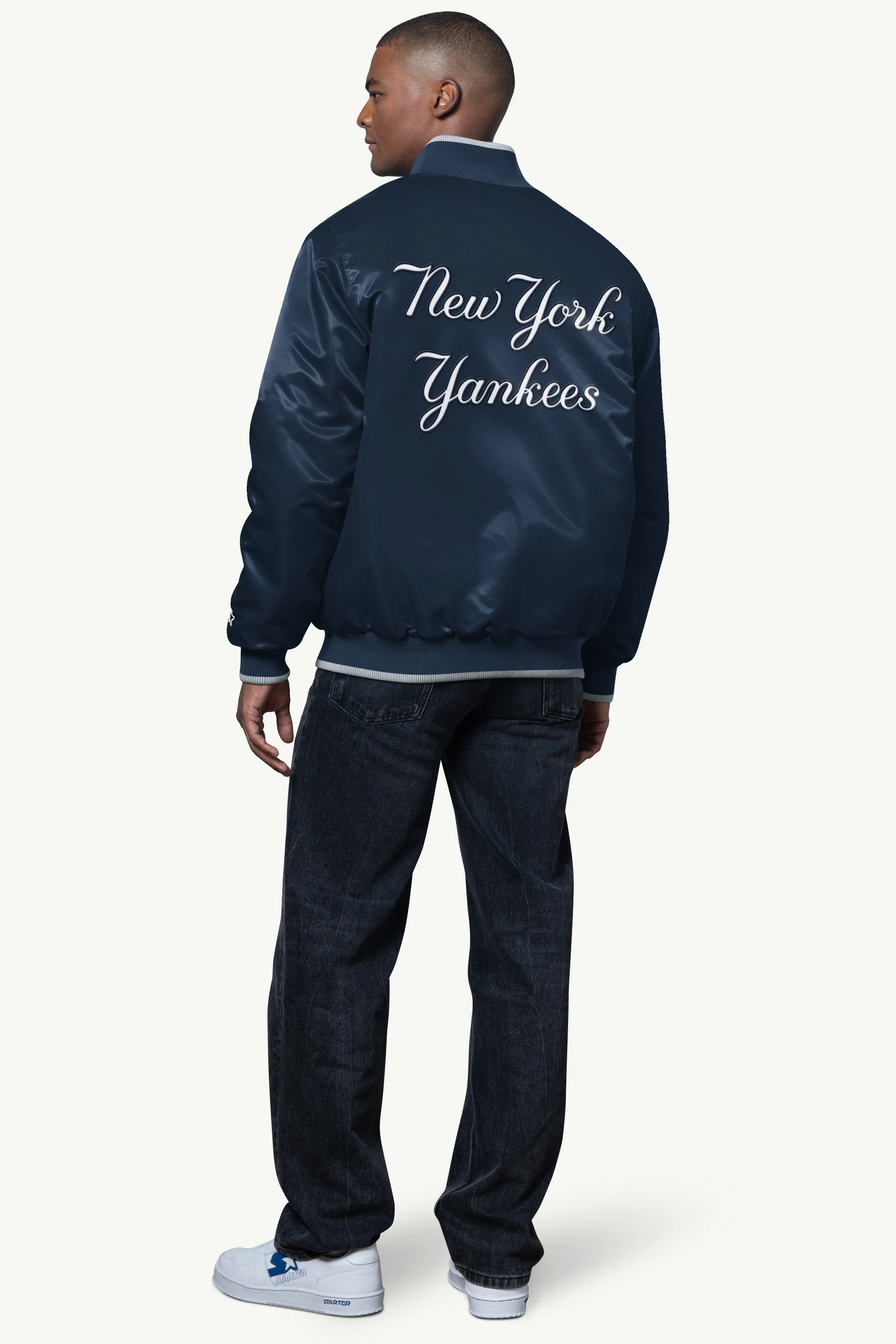 MENS NEW YORK YANKEES AMBASSADOR SATIN VARSITY JACKET - Image 2