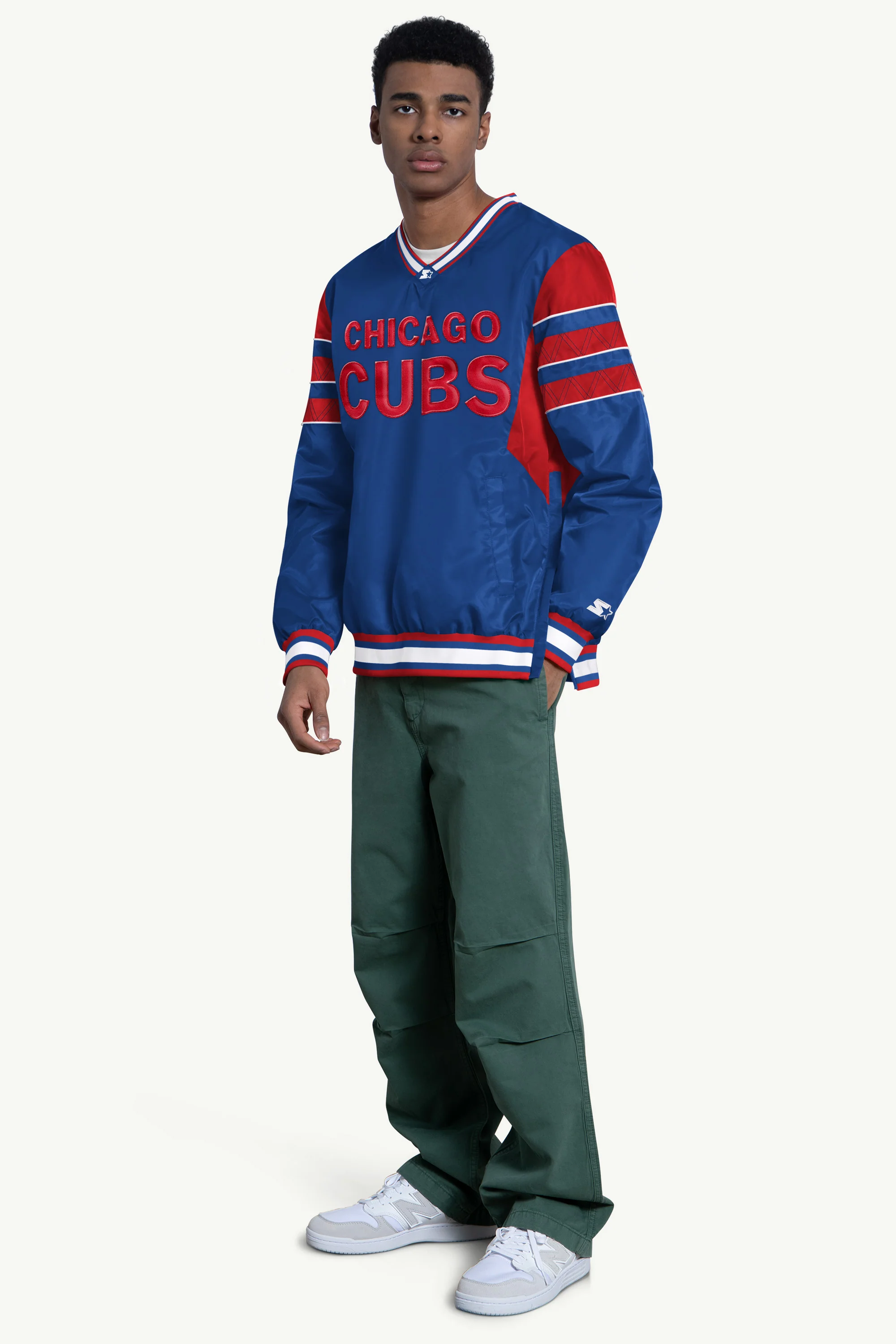 MENS CHICAGO CUBS ENFORCER V-NECK PULLOVER JACKET - Image 3
