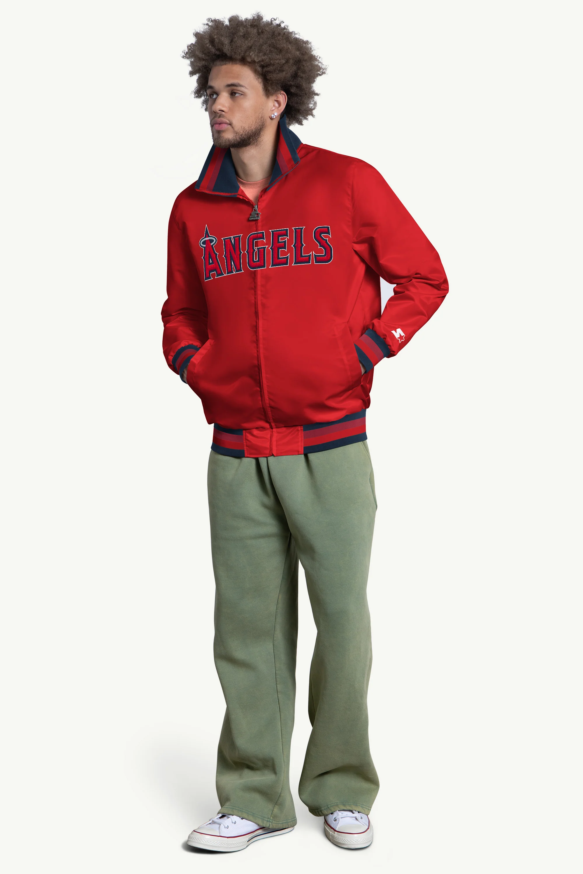 MENS ANAHEIM ANGELS CAPTAIN VARSITY JACKET - Image 3