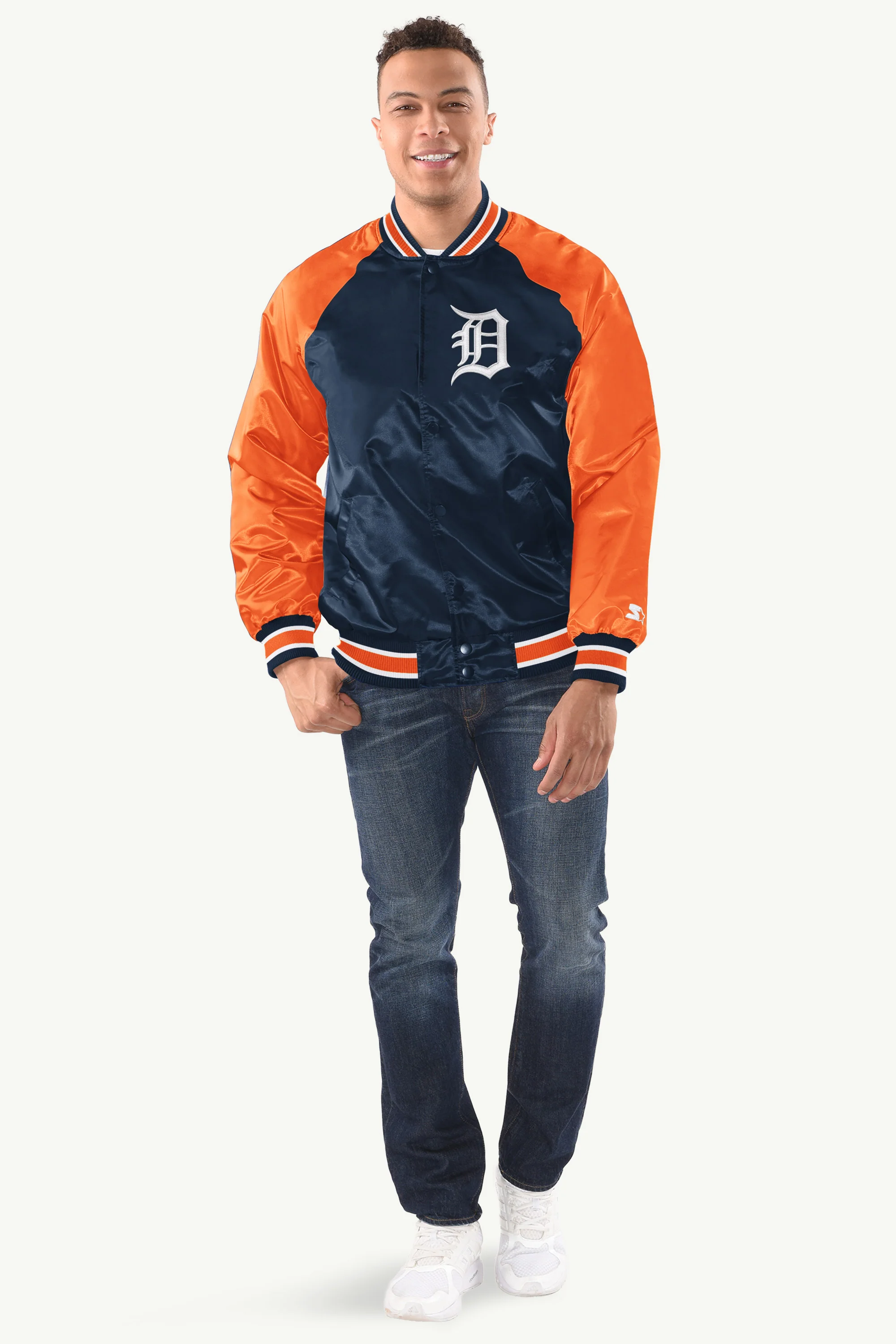 MENS DETROIT TIGERS INDUCTEE SATIN VARSITY JACKET - Image 3