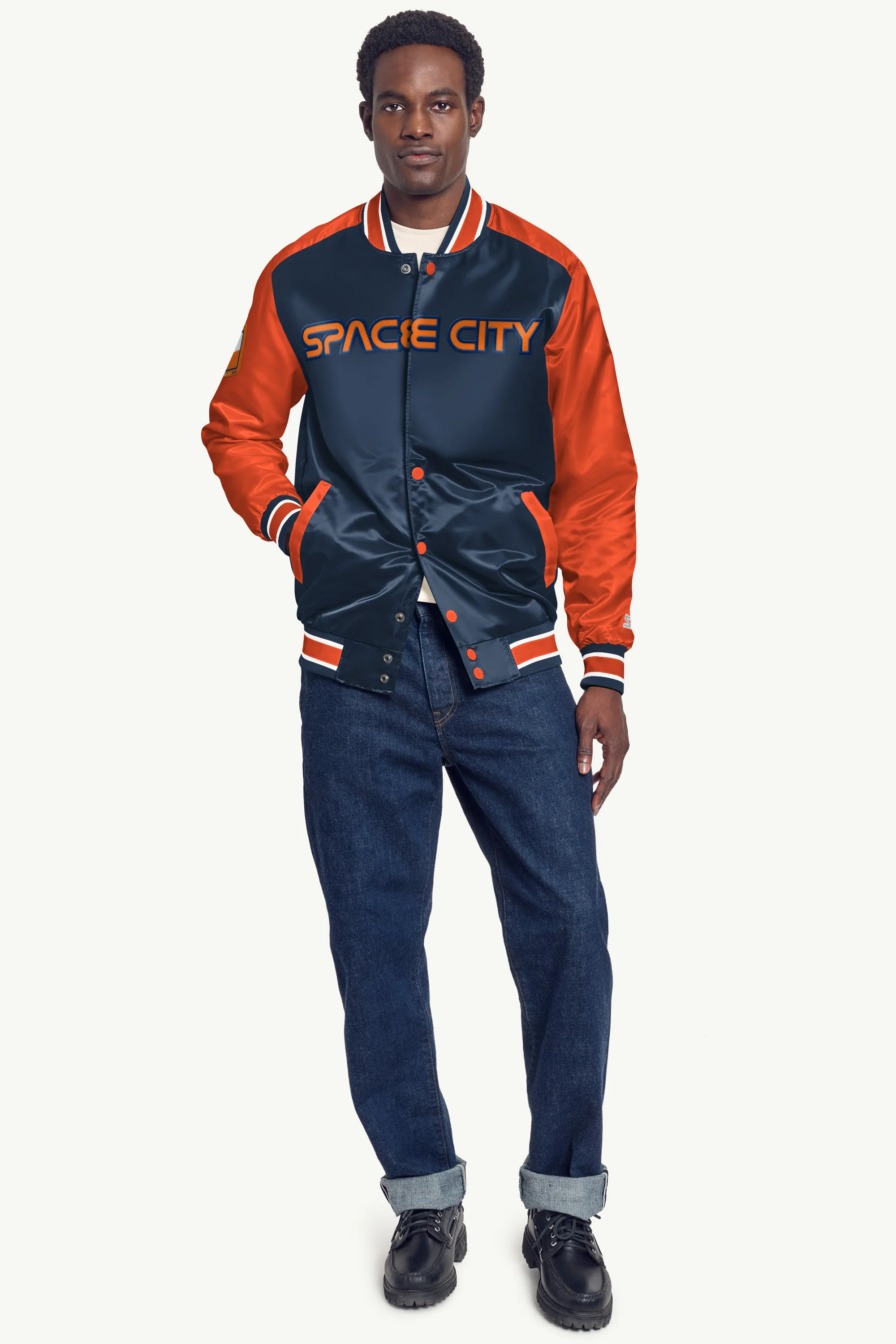 MENS HOUSTON ASTROS SATIN VARSITY JACKET - Image 3