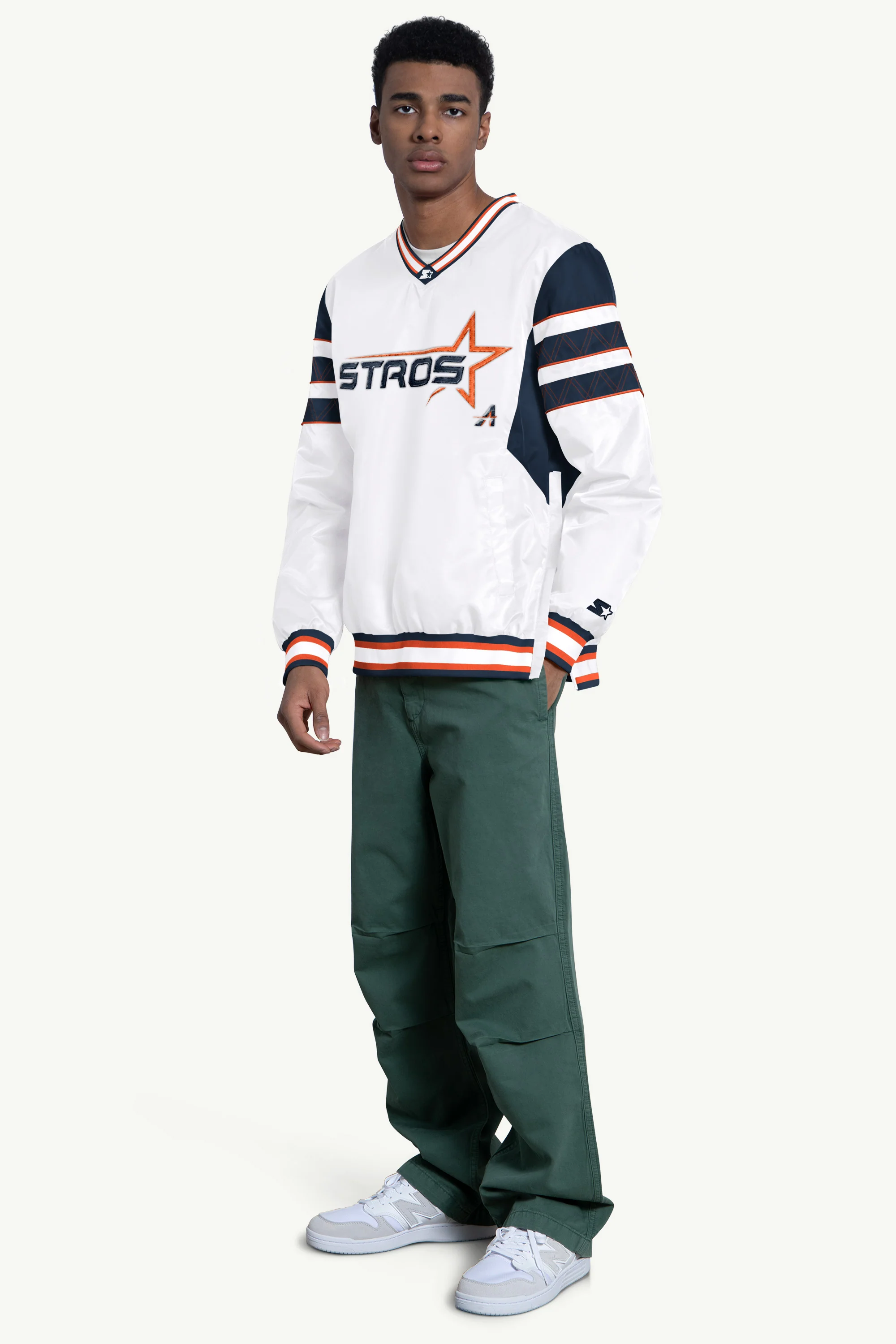 MENS HOUSTON ASTROS ENFORCER V-NECK PULLOVER JACKET - Image 3
