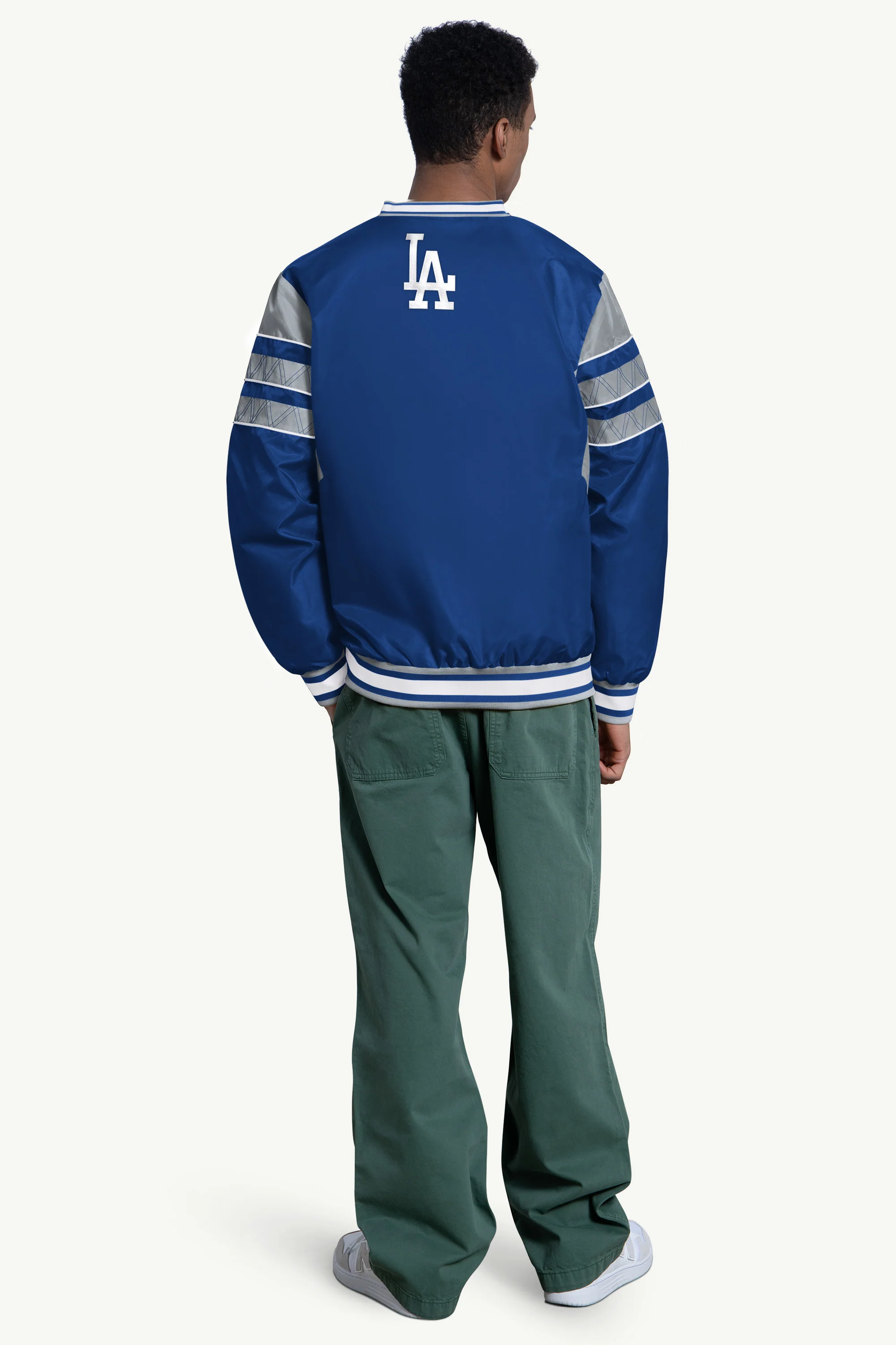 MENS LOS ANGELES DODGERS ENFORCER V-NECK PULLOVER JACKET - Image 2