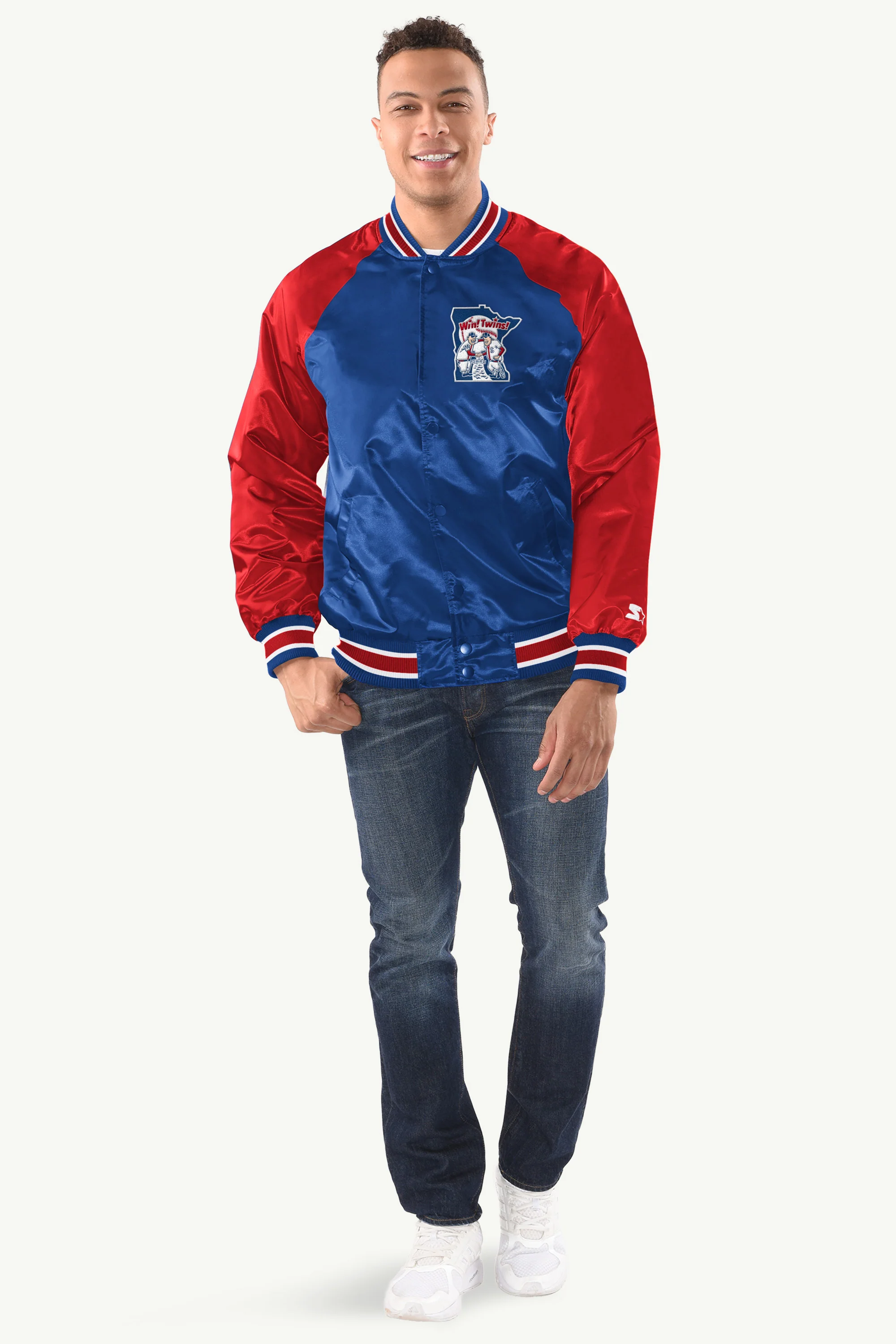 MENS MINNESOTA TWINS INDUCTEE SATIN VARSITY JACKET - Image 3