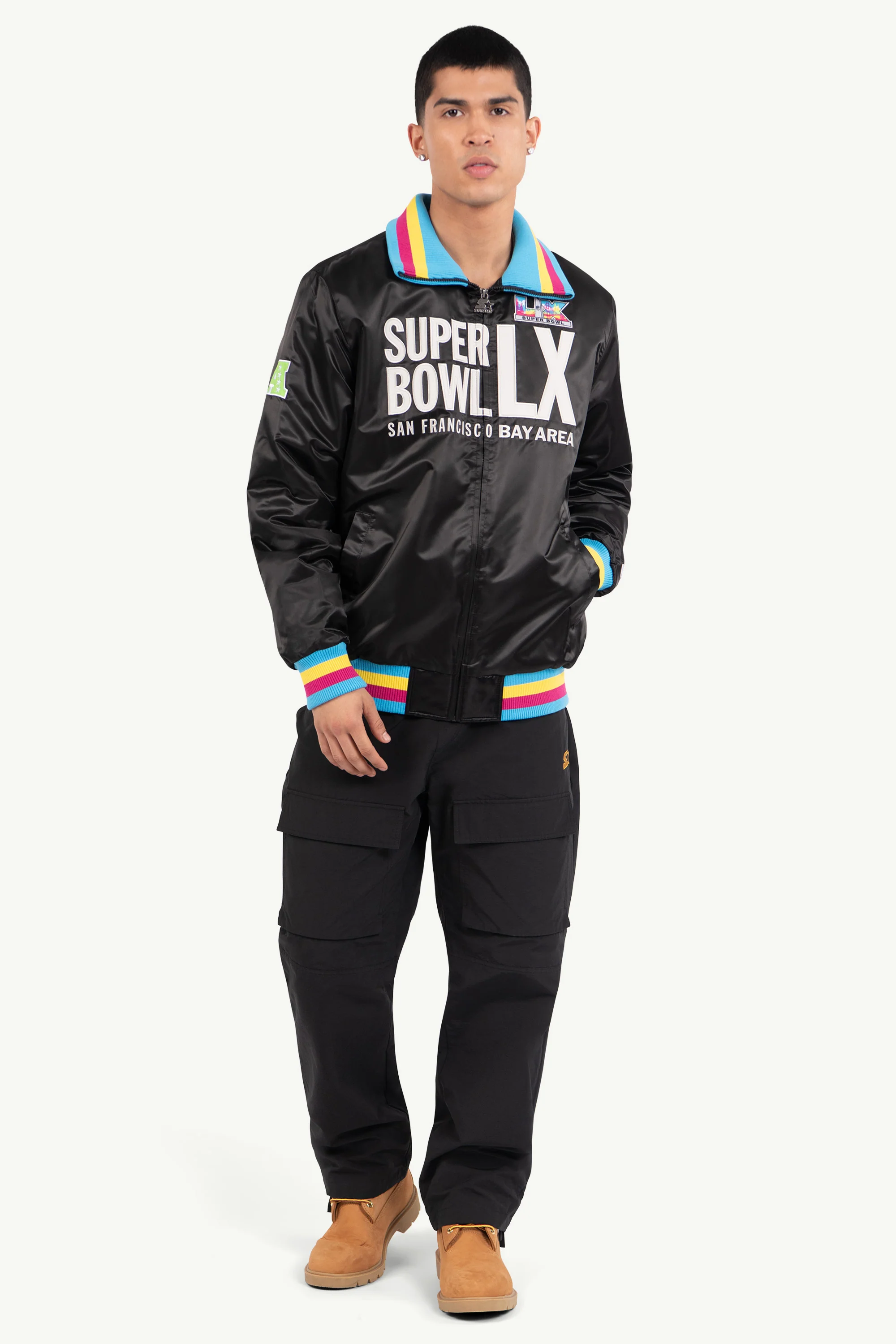 MENS SUPER BOWL LX SATIN VARSITY JACKET - Image 3
