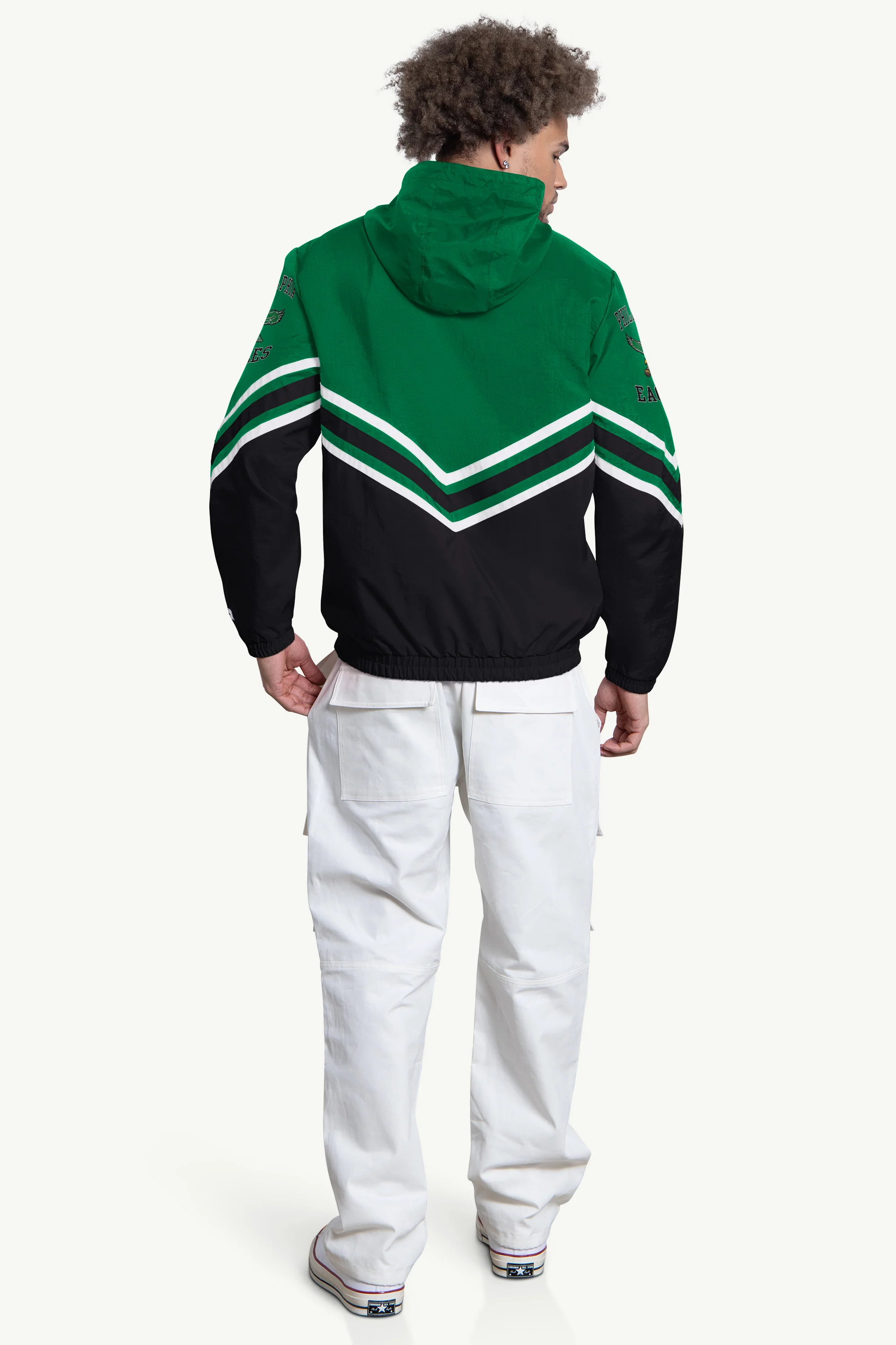 MENS PHILADELPHIA EAGLES FAIR PLAY HALF ZIP HOODED PULLOVER - Image 2