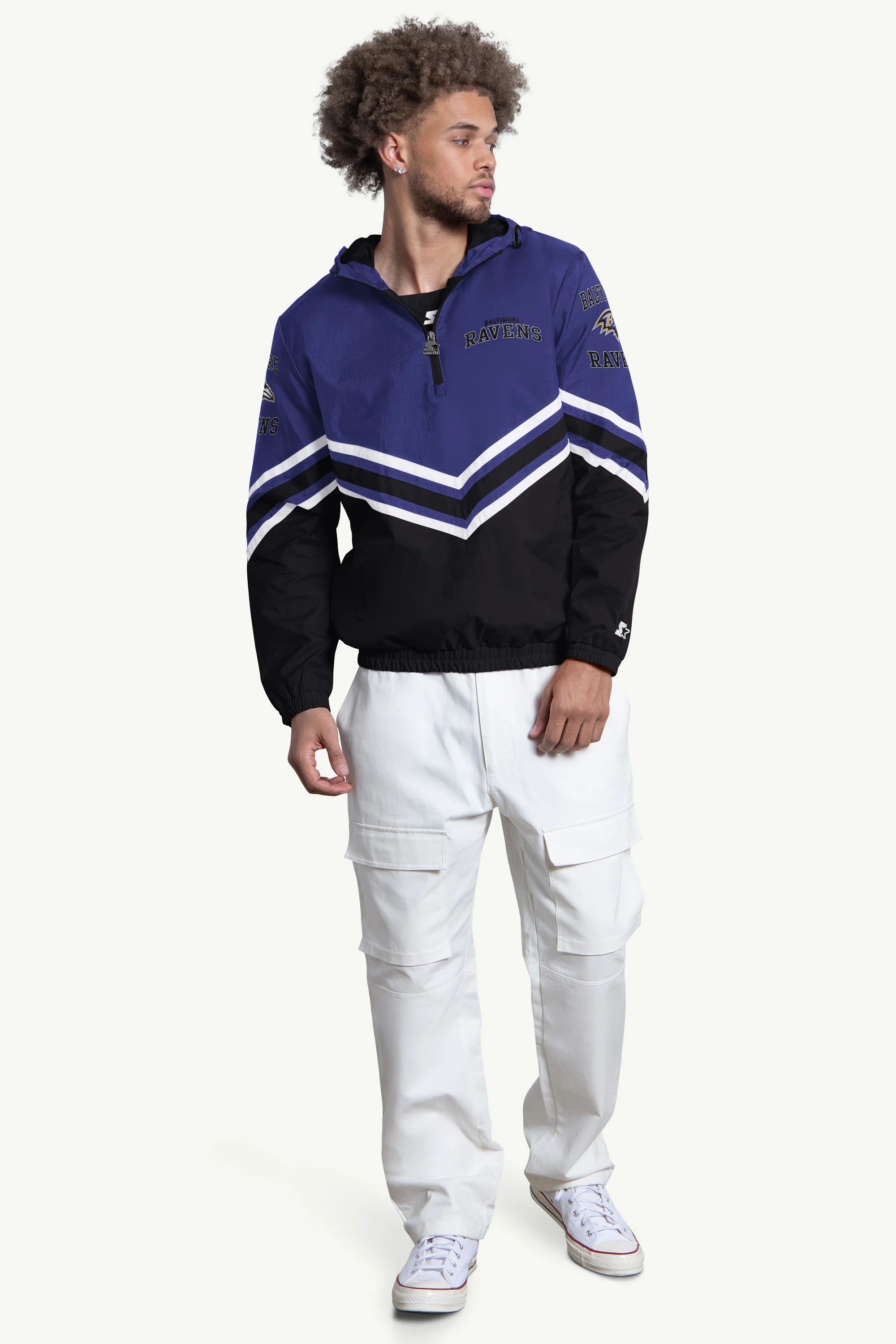 MENS BALTIMORE RAVENS  FAIR PLAY HALF ZIP HOODED PULLOVER - Image 3