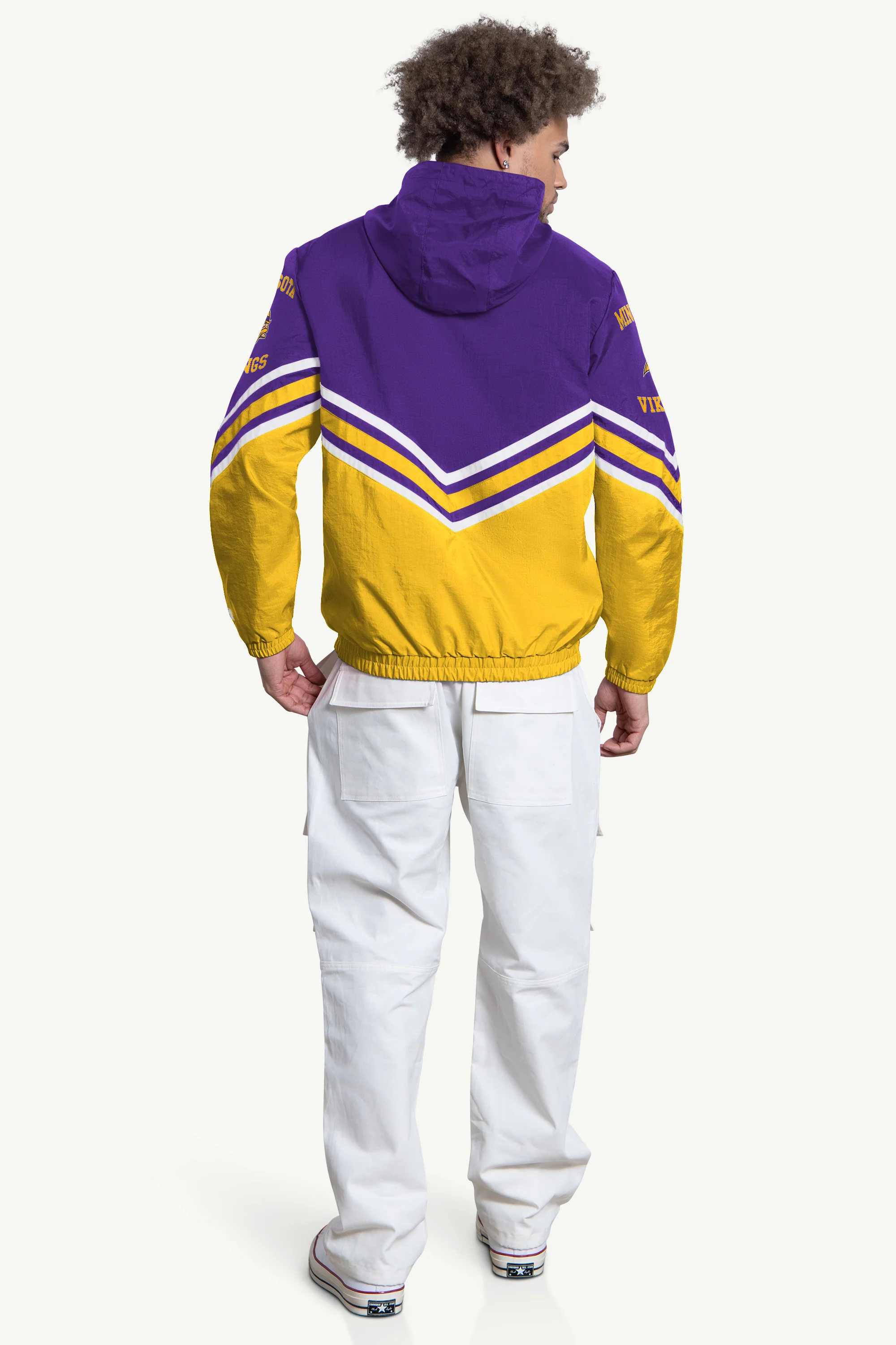 MENS MINNESOTA VIKINGS FAIR  FAIR PLAY HALF ZIP HOODED PULLOVER - Image 2