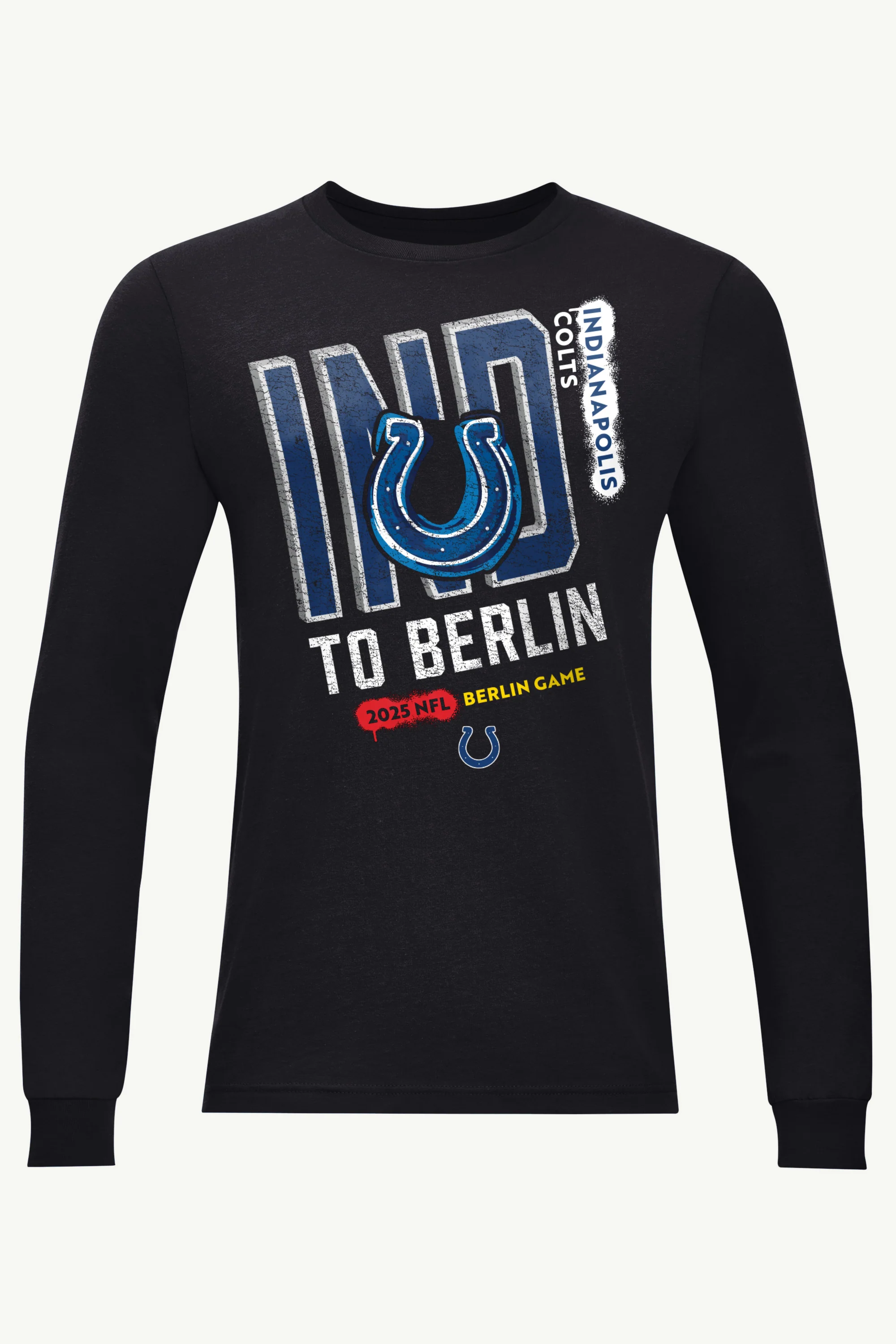 MENS INDIANAPOLIS COLTS TO BERLIN WE GO LONG SLEEVE T SHIRT