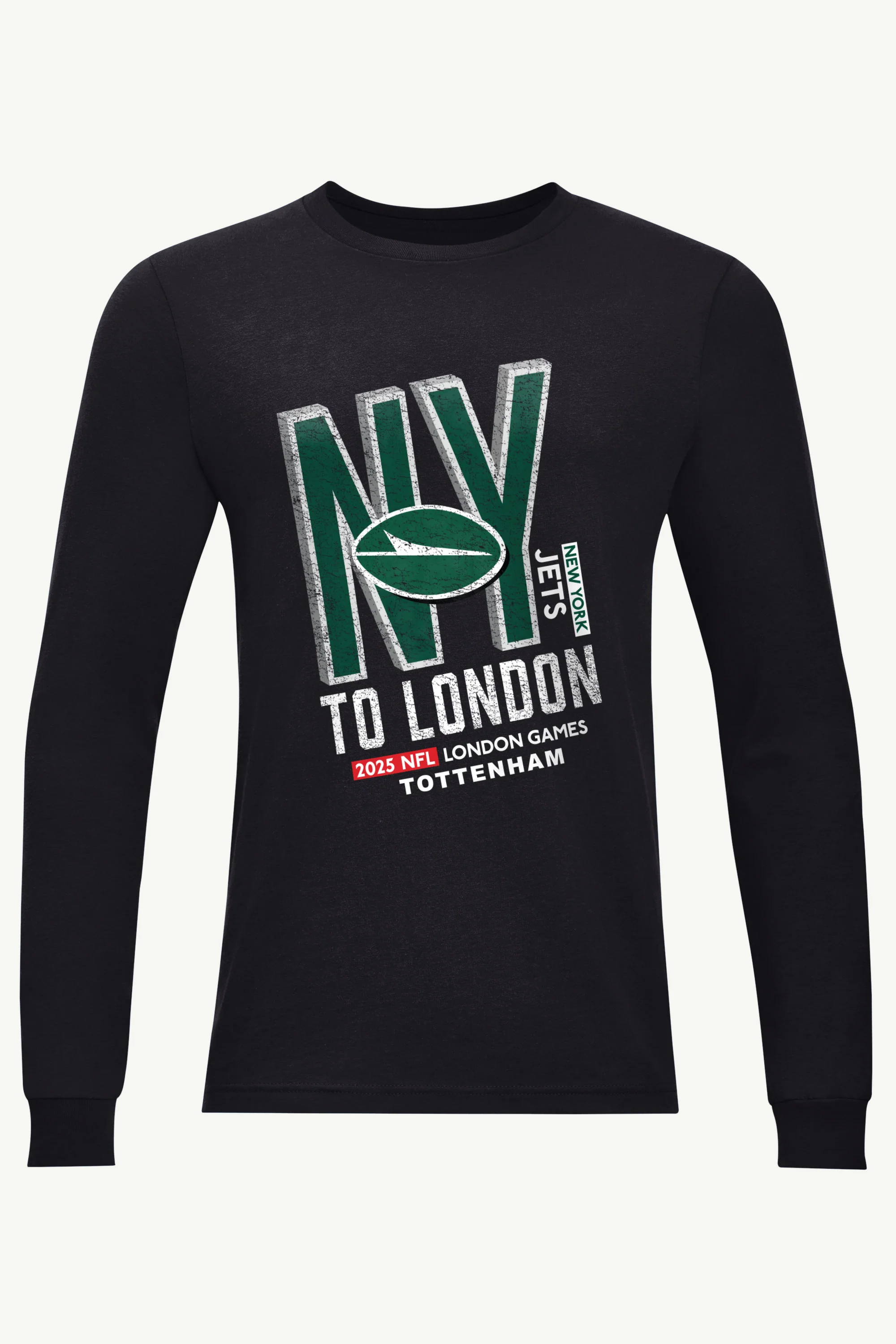 MENS NEW YORK JETS TO LONDON GAMES STADIUM LONG SLEEVE T SHIRT