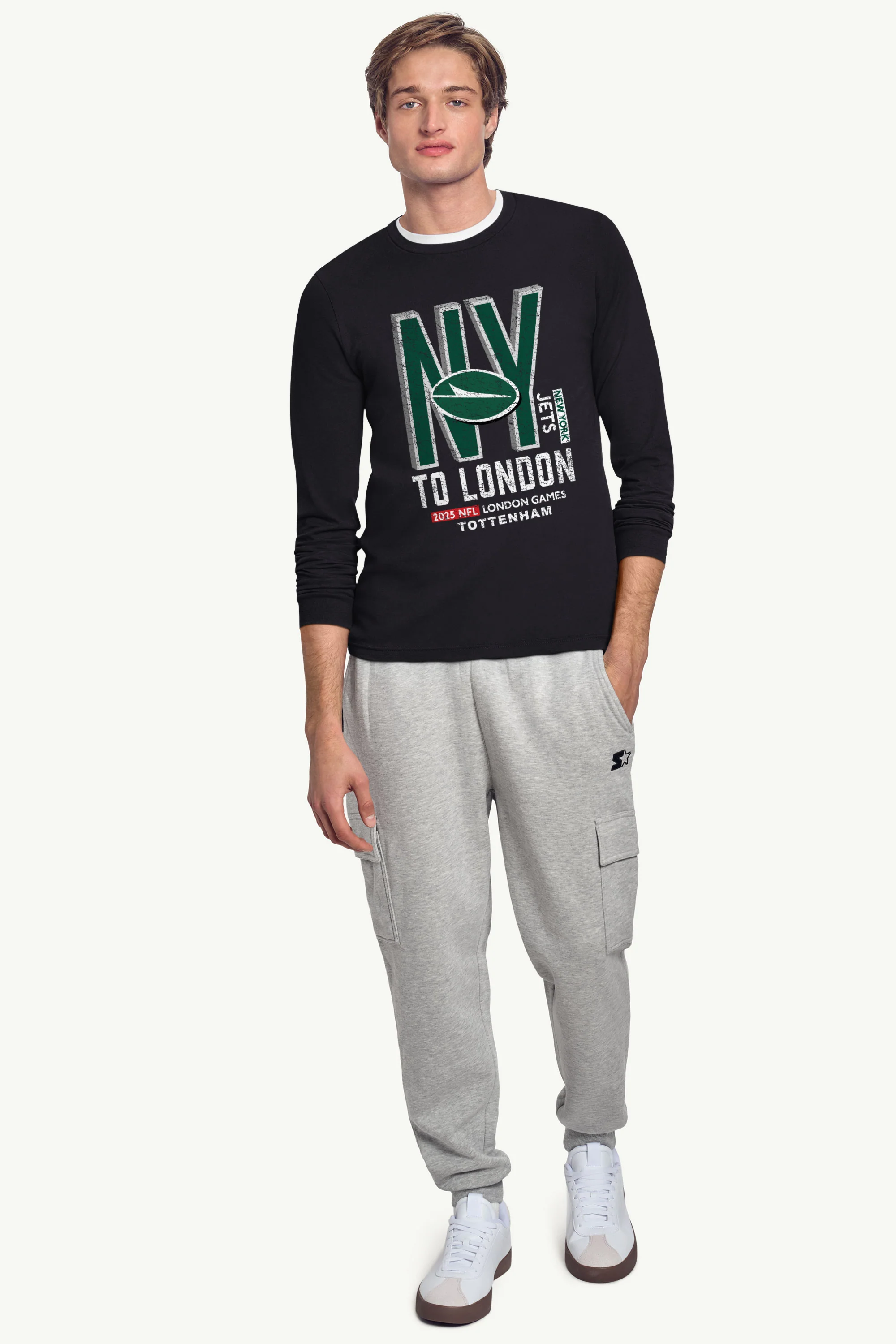 MENS NEW YORK JETS TO LONDON GAMES STADIUM LONG SLEEVE T SHIRT - Image 3