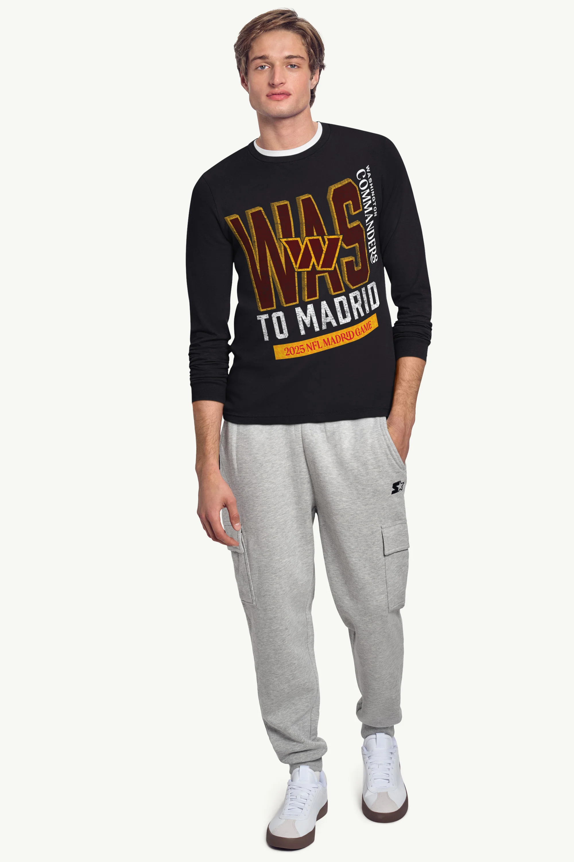 MENS WASHINGTON COMMANDERS TO MADRID WE GO LONG SLEEVE T SHIRT - Image 3