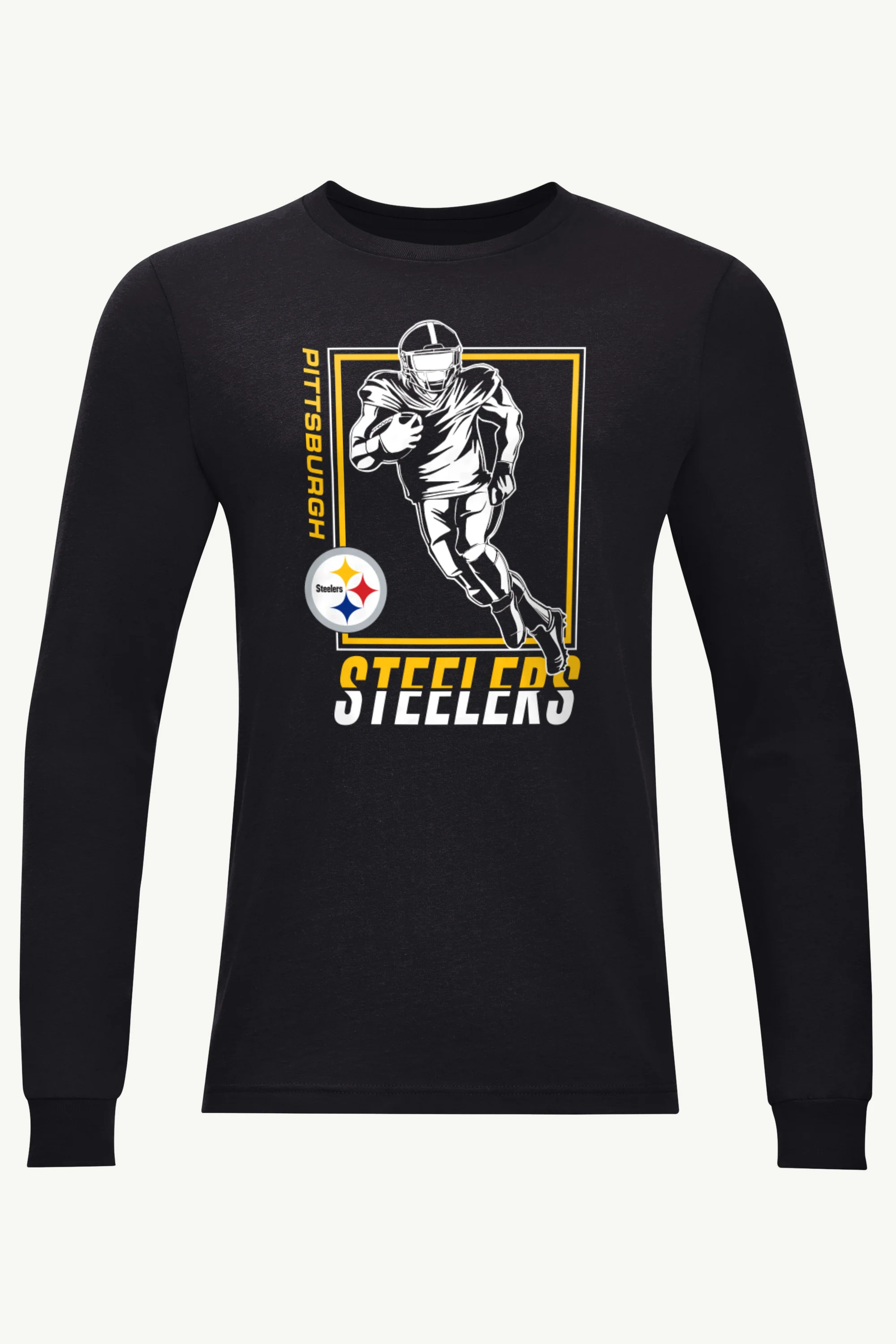 MENS PITTSBURGH STEELERS PLAYER GRID TEAM LONG SLEEVE T SHIRT