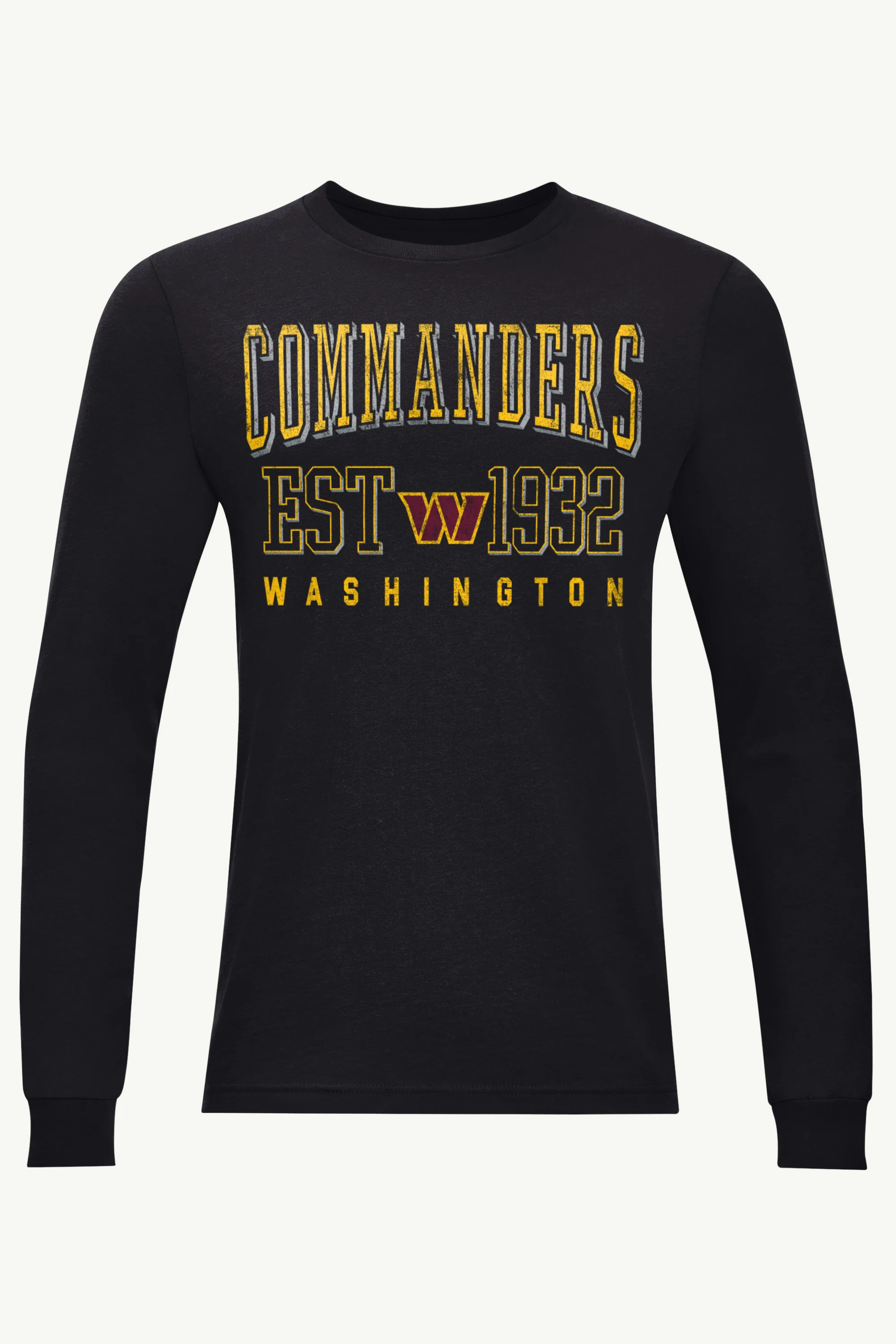 MENS WASHINGTON COMMANDERS RETRO LOGO LONG SLEEVE T SHIRT