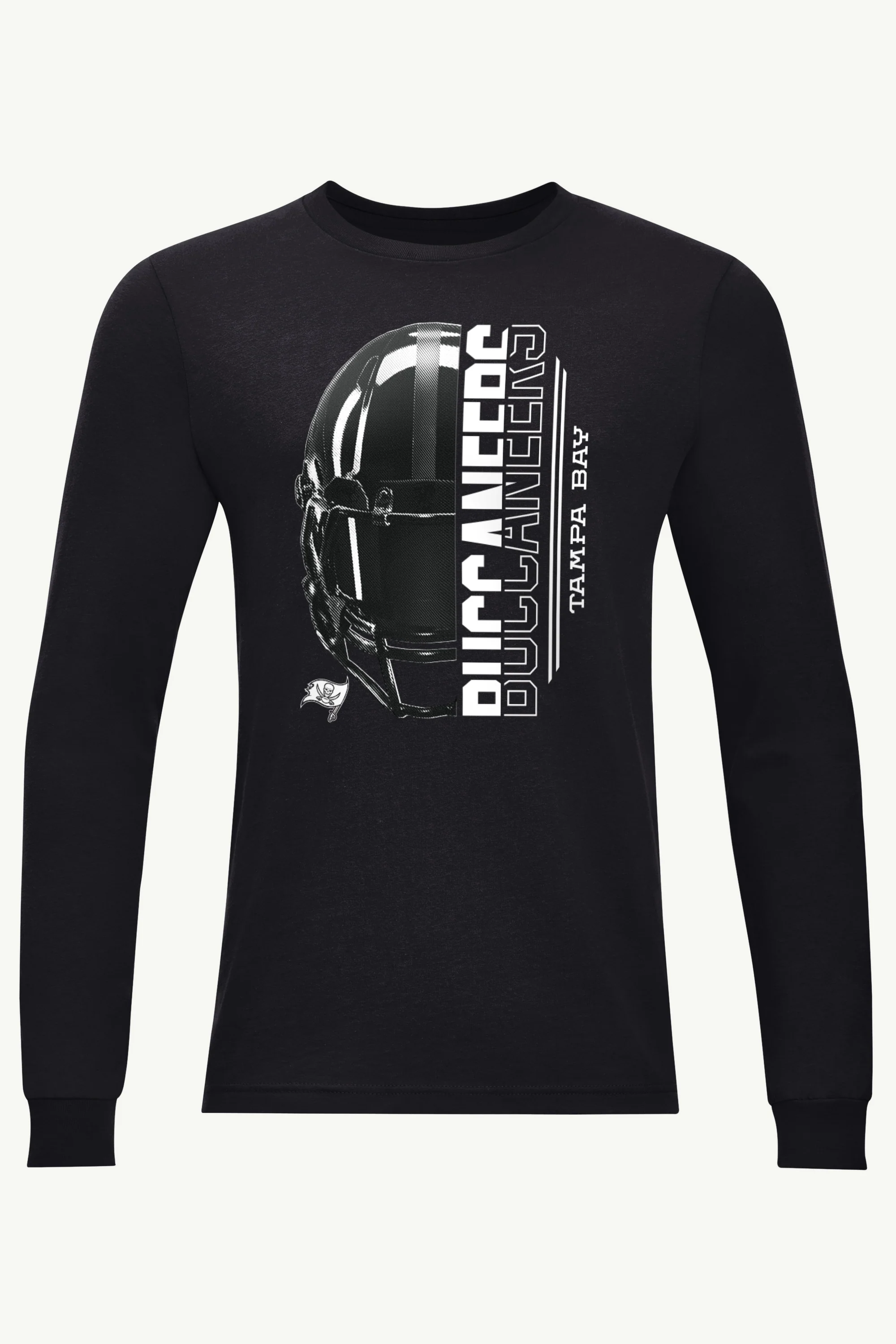 MENS TAMPA BAY BUCCANEERS HALF HELMET LONG SLEEVE T SHIRT