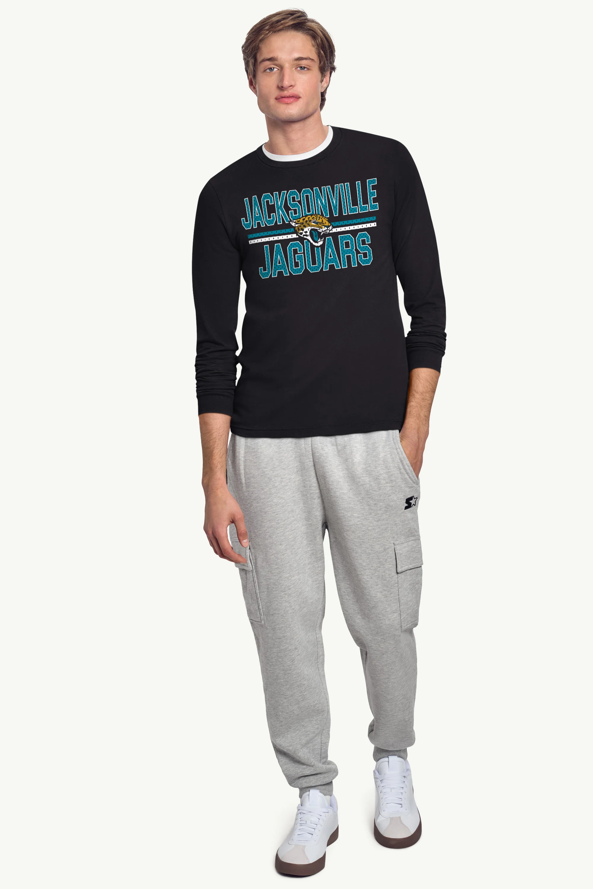 MENS JACKSONVILLE JAGUARS MESH LOOK LONG SLEEVE T SHIRT - Image 3