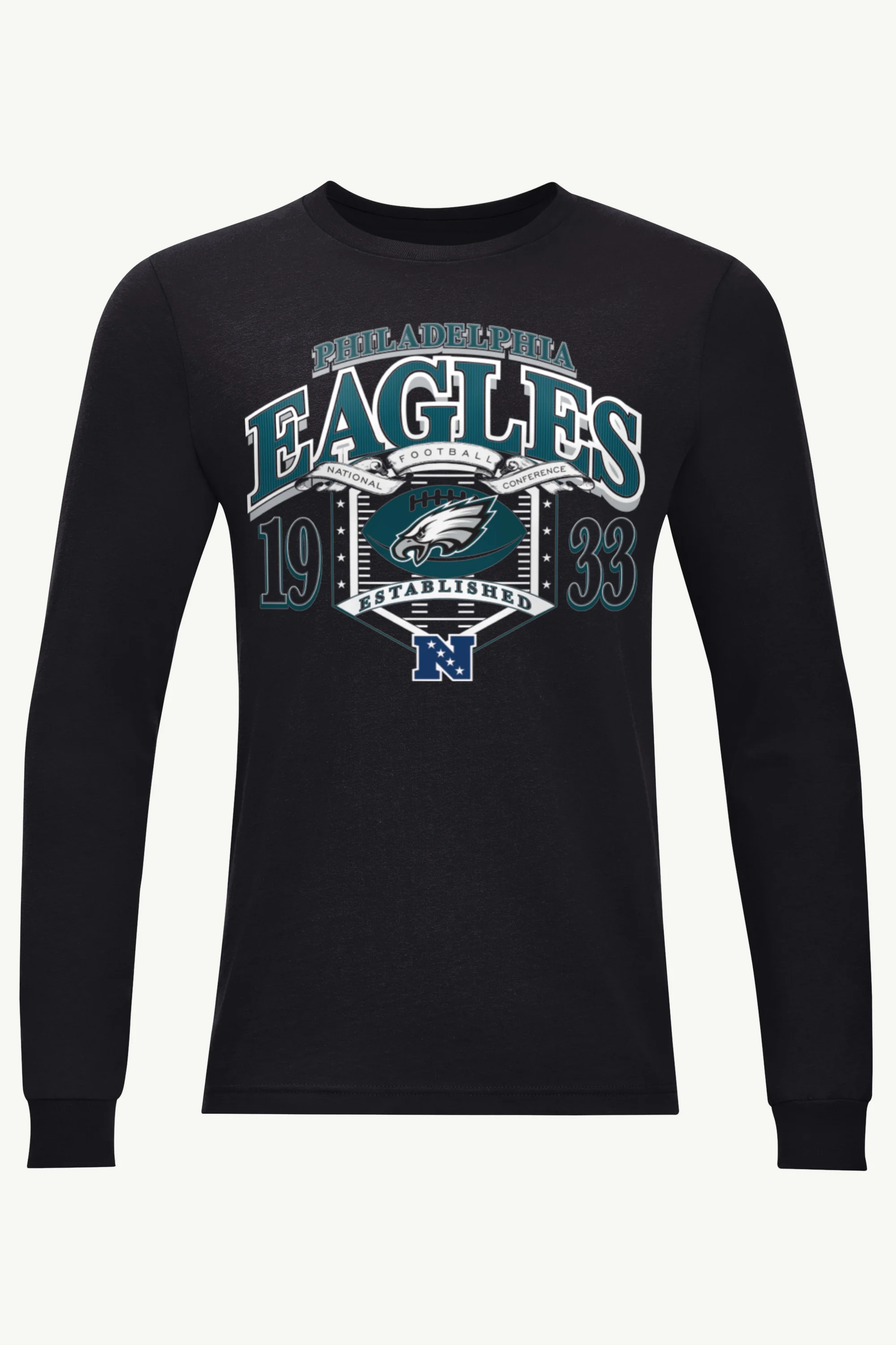 MENS PHILADELPHIA EAGLES 80s INSPIRED FIELD LONG SLEEVE T SHIRT