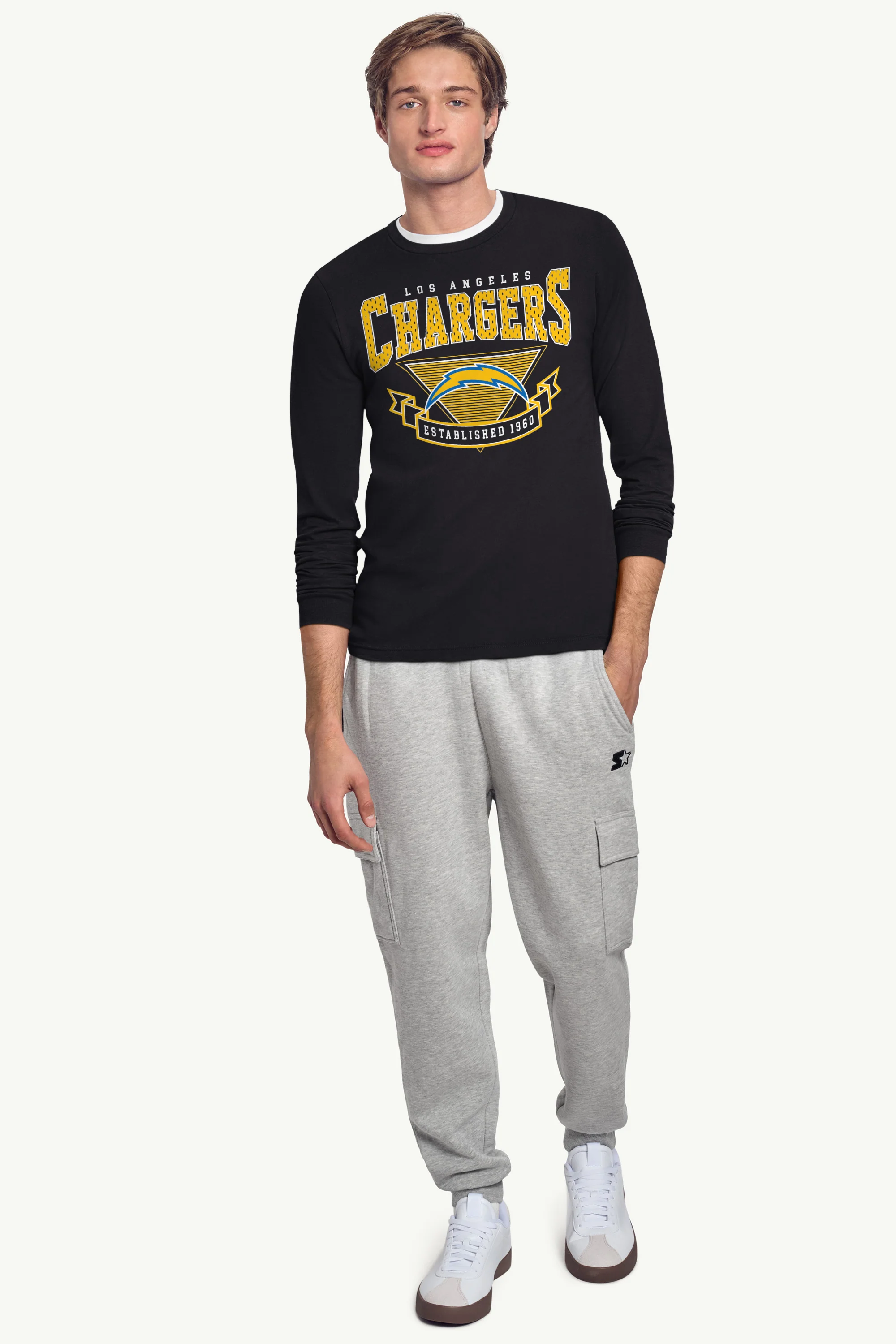 MENS LOS ANGELES CHARGERS 80's INSPIRED LONG SLEEVE T SHIRT - Image 4