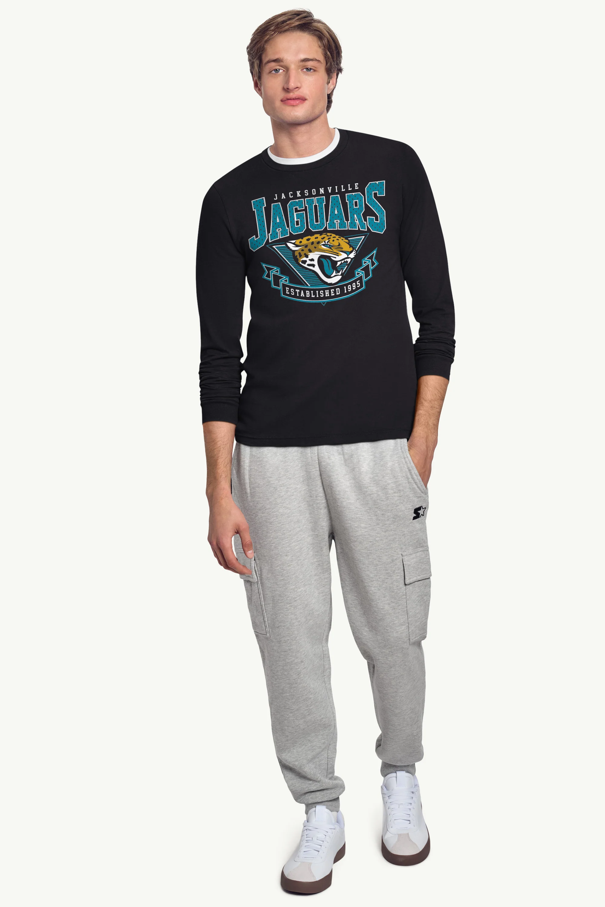 MENS JACKSONVILLE JAGUARS 80's INSPIRED LONG SLEEVE T SHIRT - Image 3