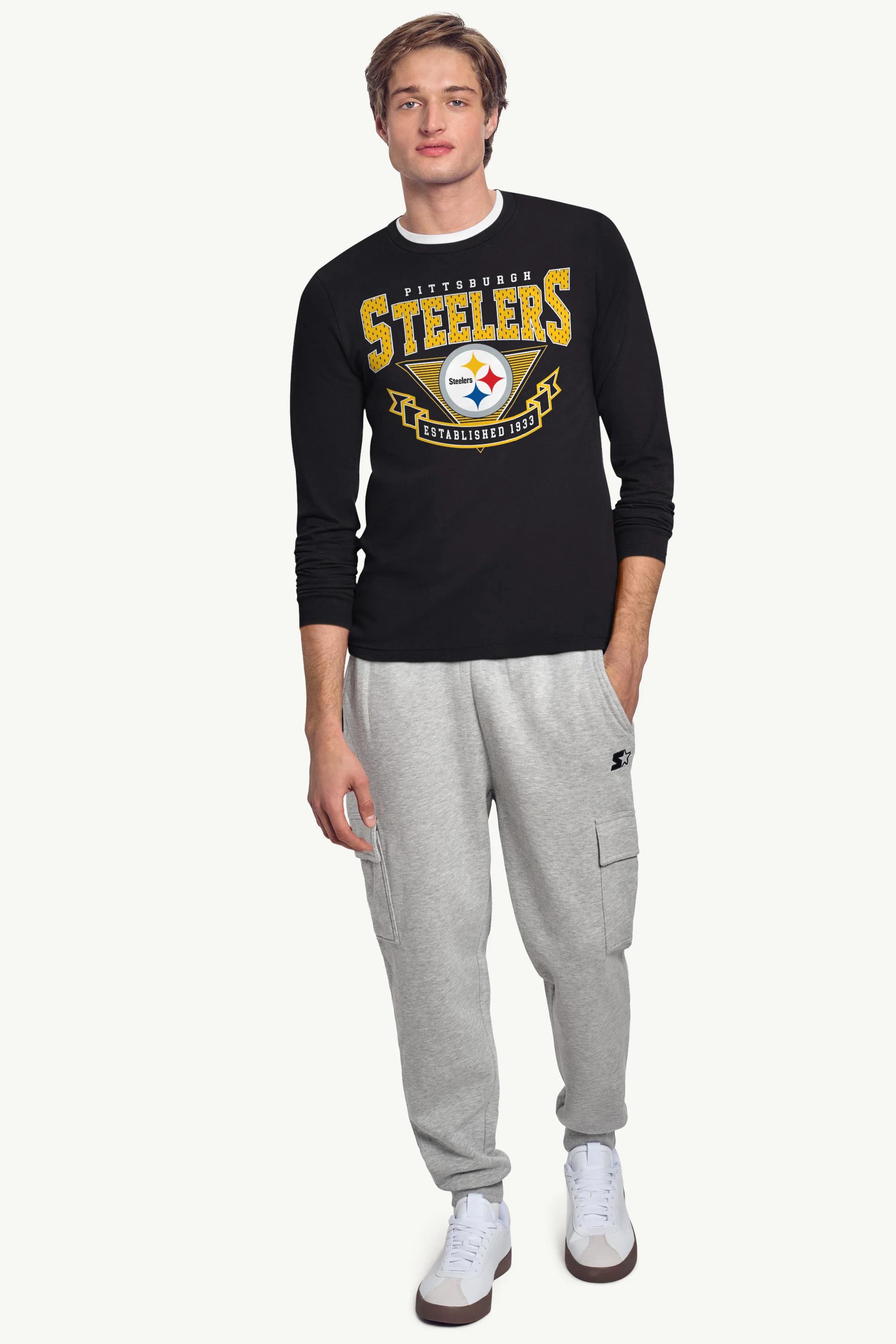 MENS PITTSBURGH STEELERS 80's INSPIRED LONG SLEEVE T SHIRT - Image 3