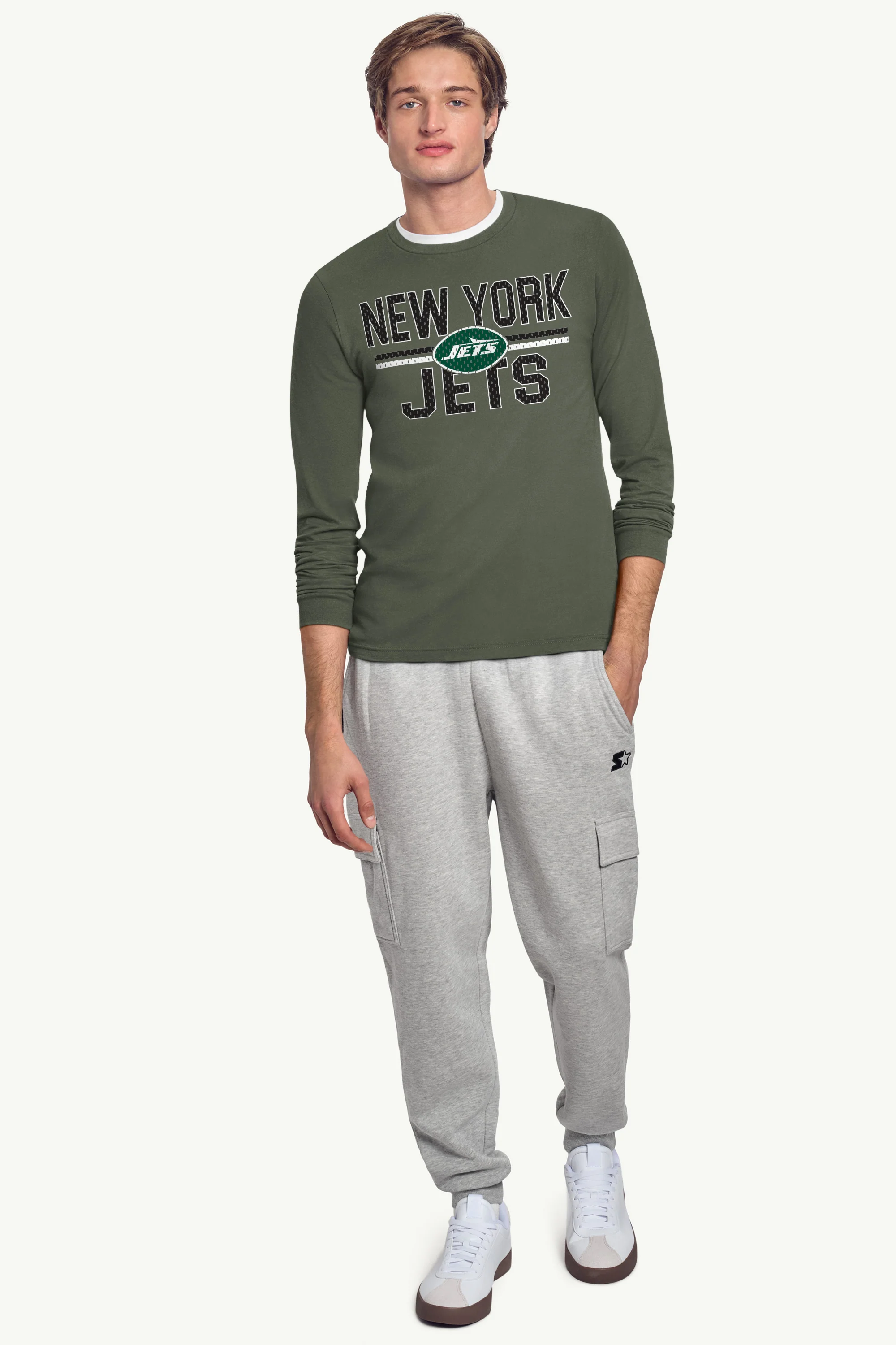 MENS NEW YORK JETS MESH LOOK LONG SLEEVE T SHIRT - Image 3
