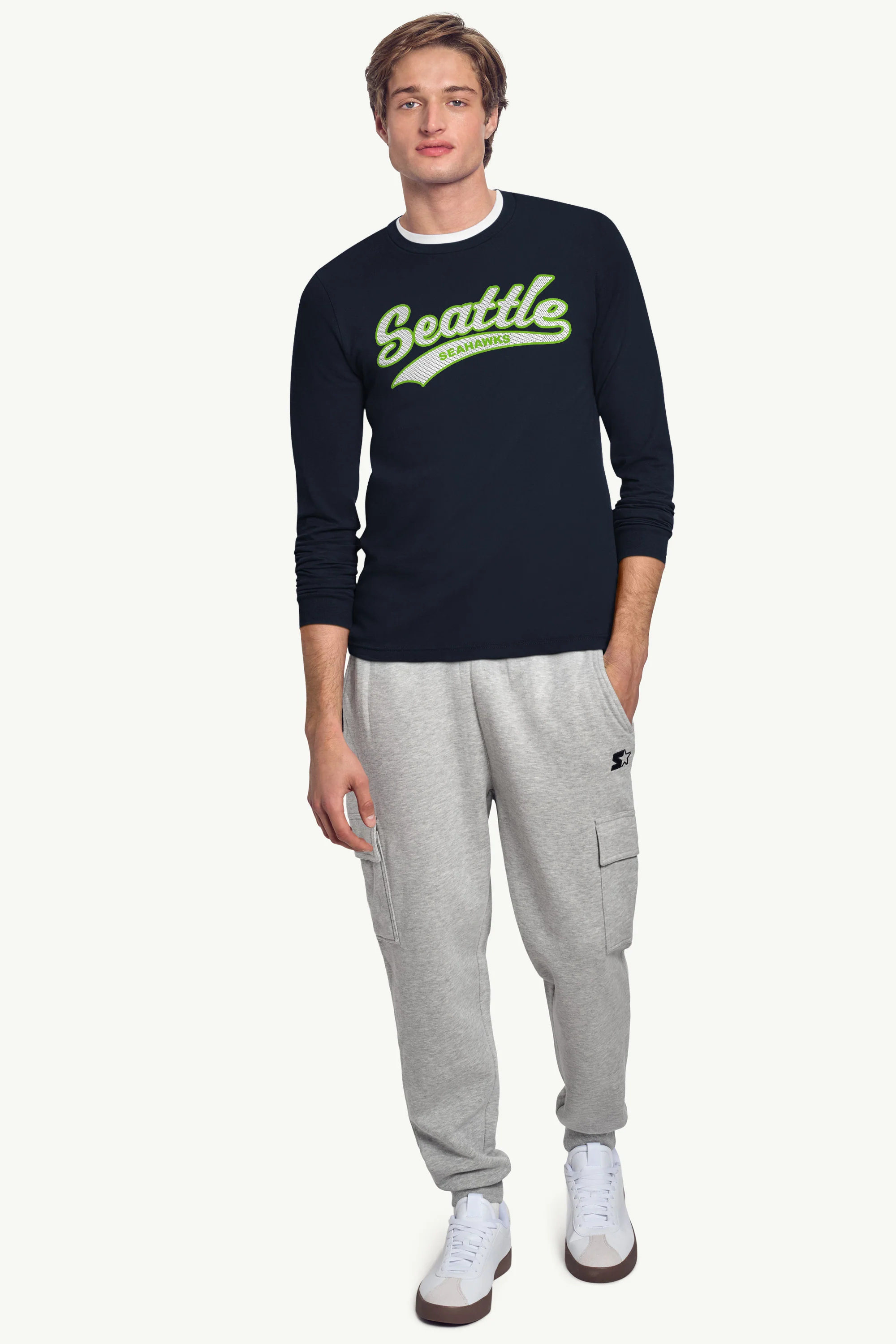MENS SEATTLE SEAHAWKS TAILSWEEP LONG SLEEVE T SHIRT - Image 3