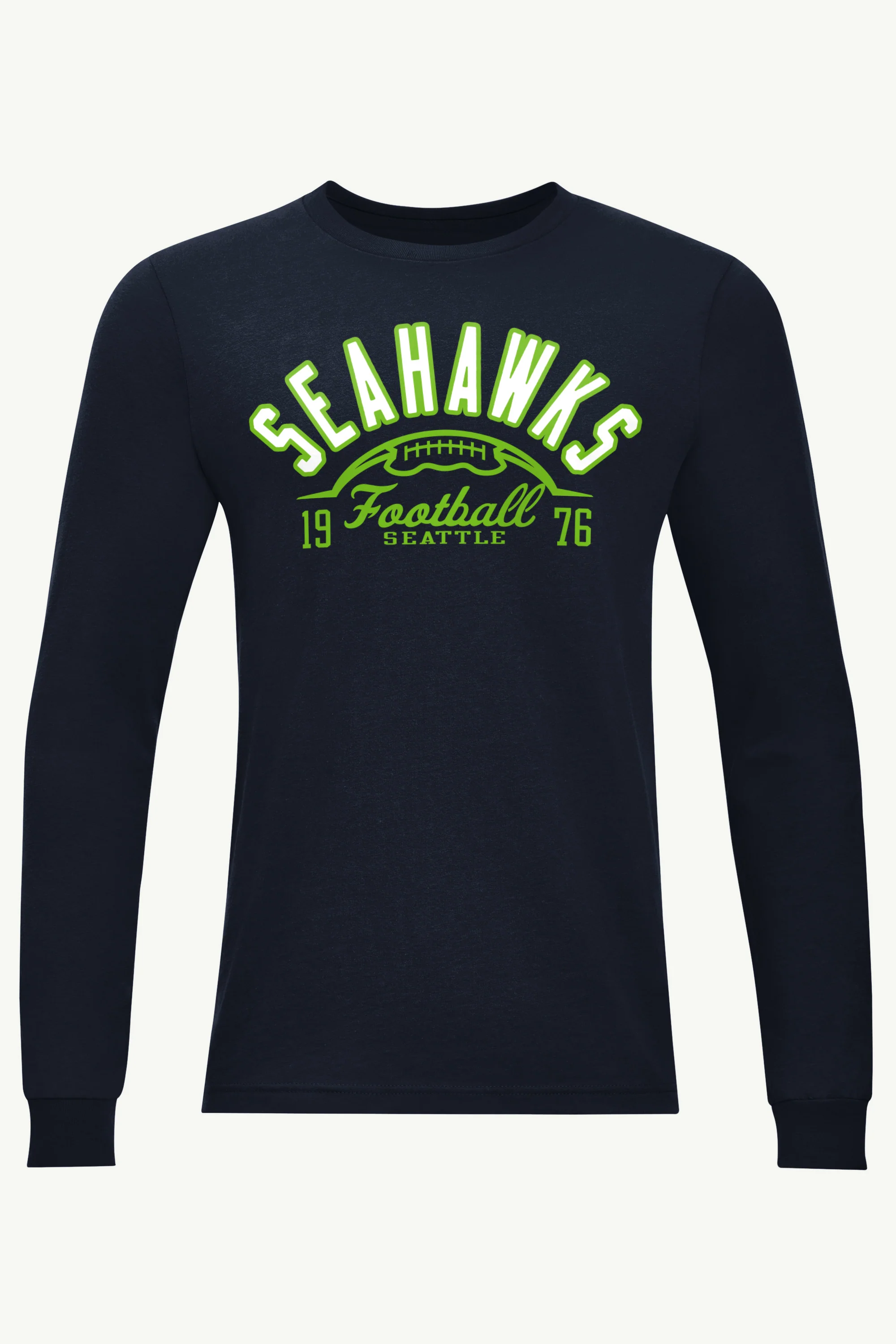 MENS SEATTLE SEAHAWKS HALF BALL LONG SLEEVE T SHIRT