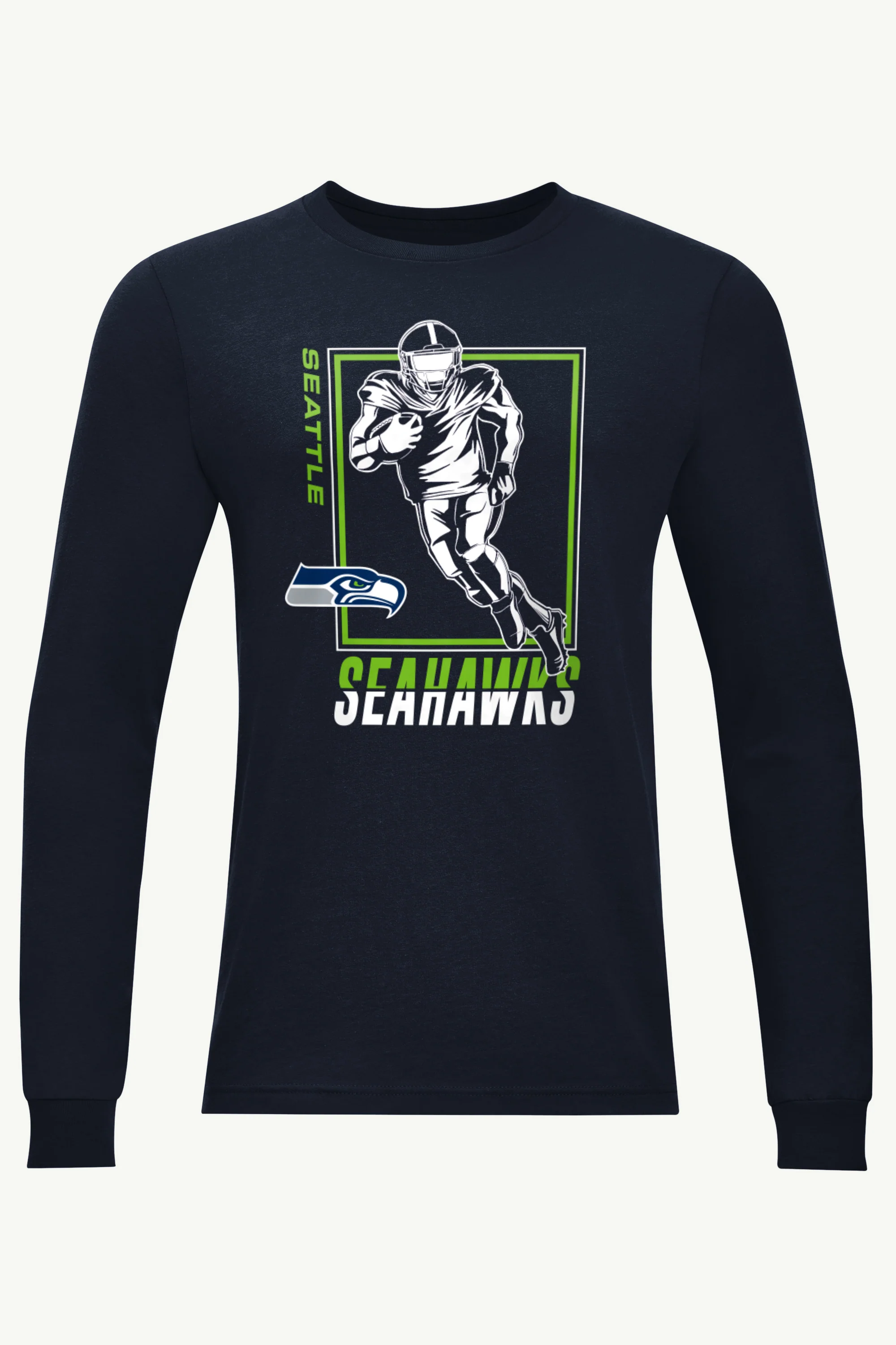 MENS SEATTLE SEAHAWKS PLAYER GRID LONG SLEEVE T SHIRT