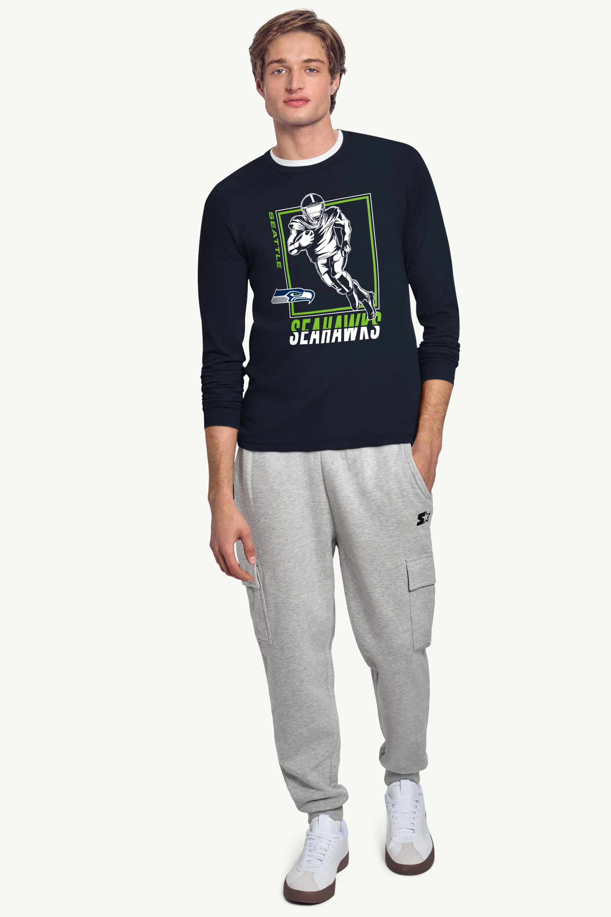 MENS SEATTLE SEAHAWKS PLAYER GRID LONG SLEEVE T SHIRT - Image 3
