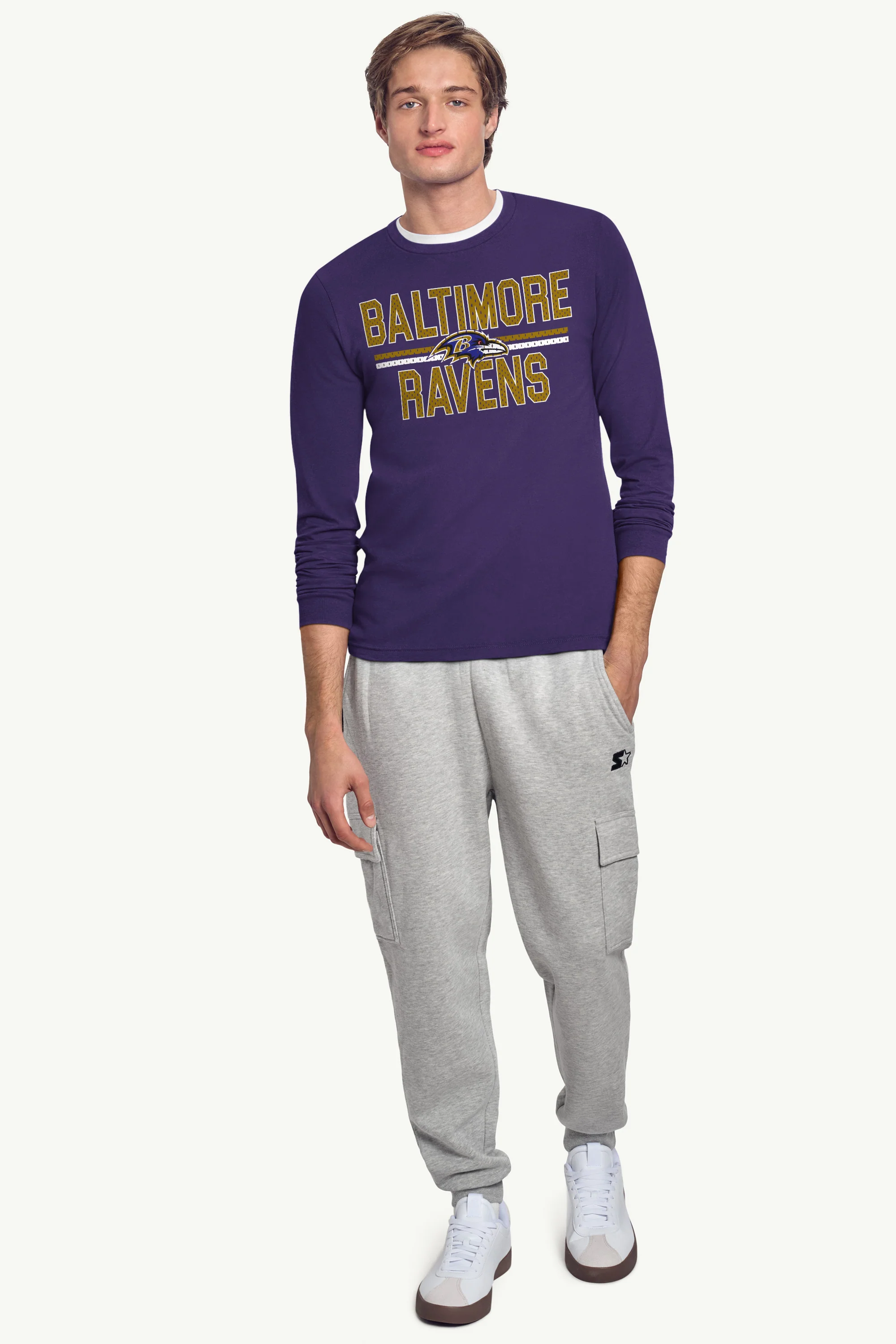 MENS BALTIMORE RAVENS MESH LOOK LONG SLEEVE T SHIRT - Image 3