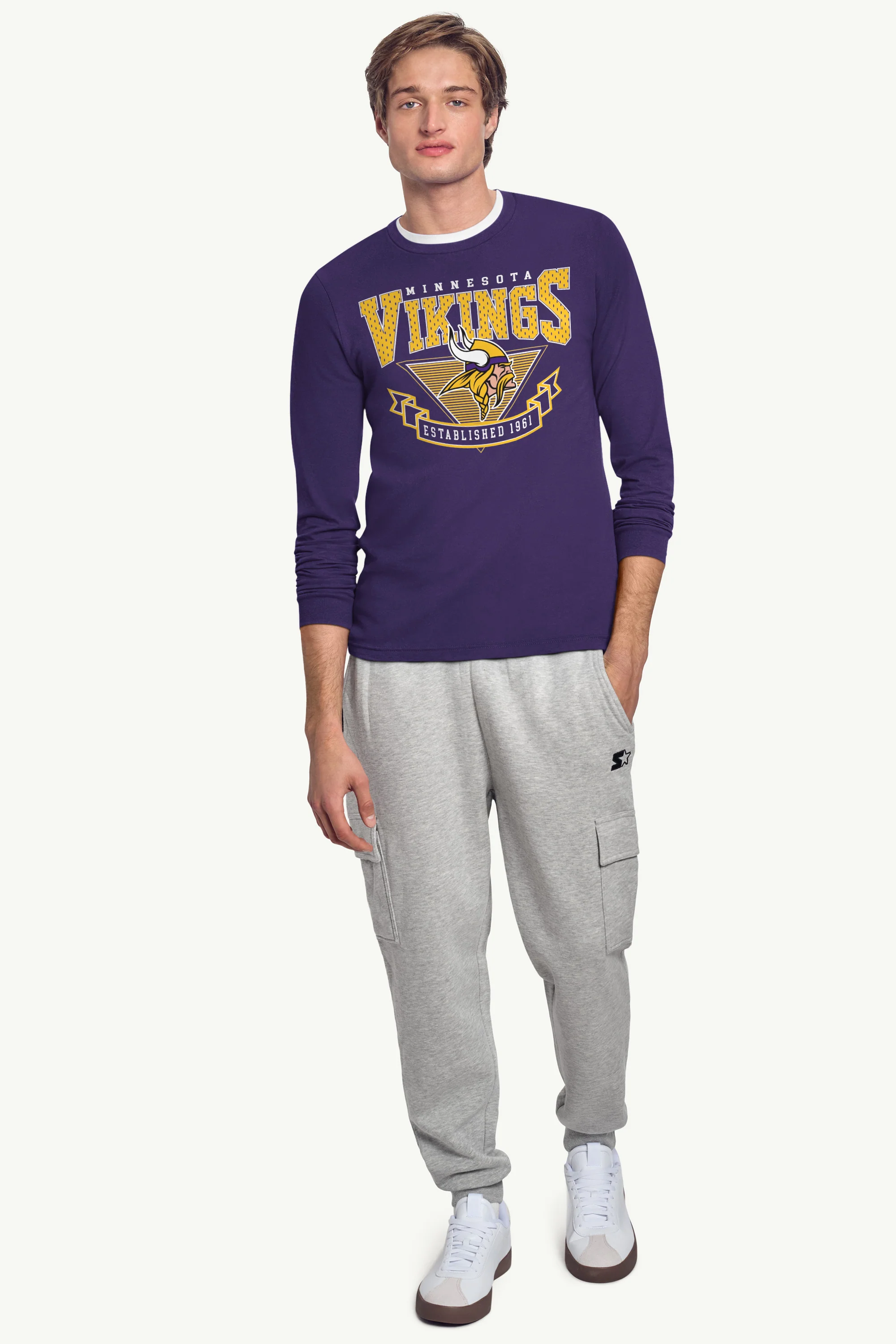 MENS MINNESOTA VIKINGS 80's INSPIRED LONG SLEEVE T SHIRT - Image 3