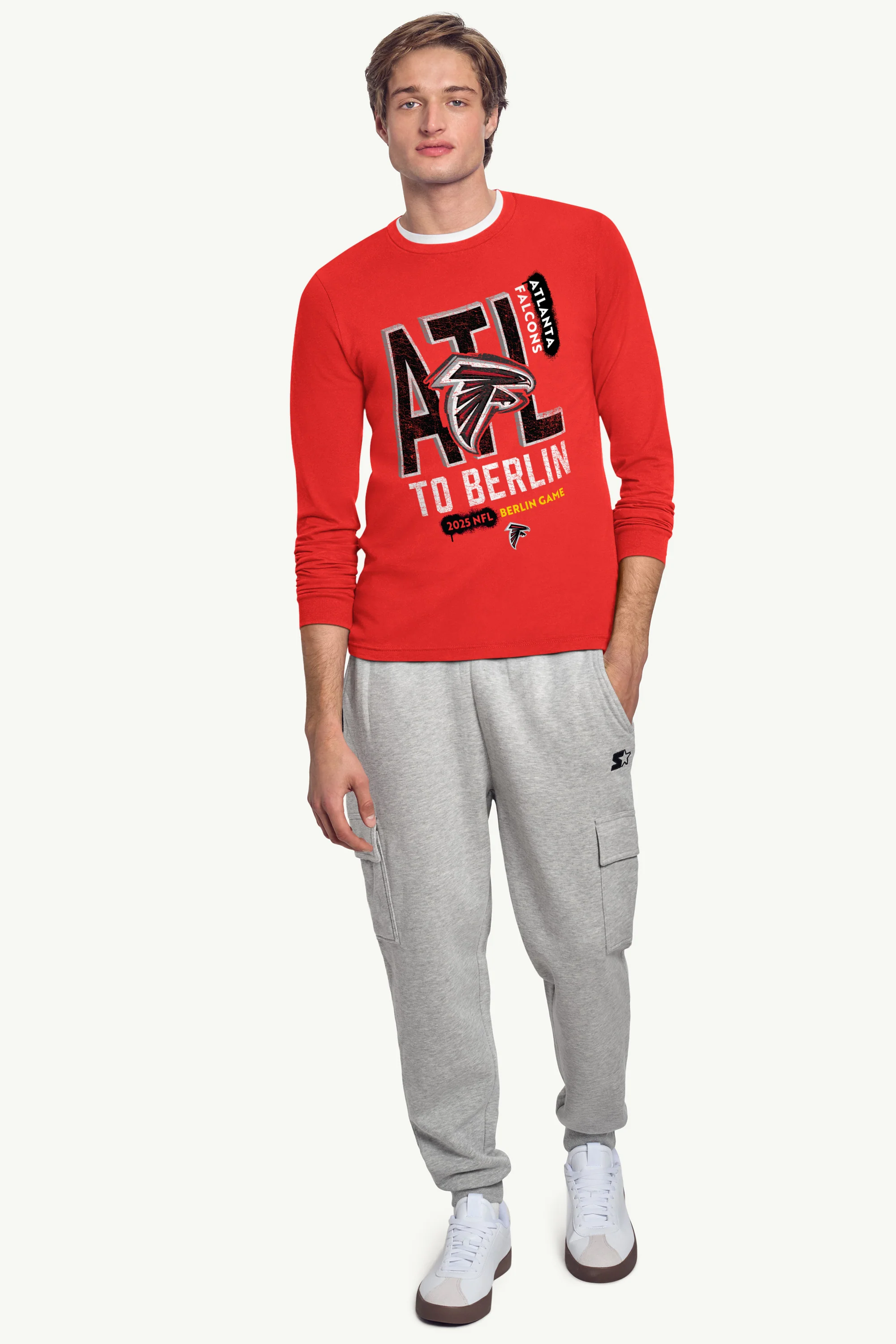 MENS ATLANTA FALCONS TO BERLIN WE GO LONG SLEEVE T SHIRT - Image 3