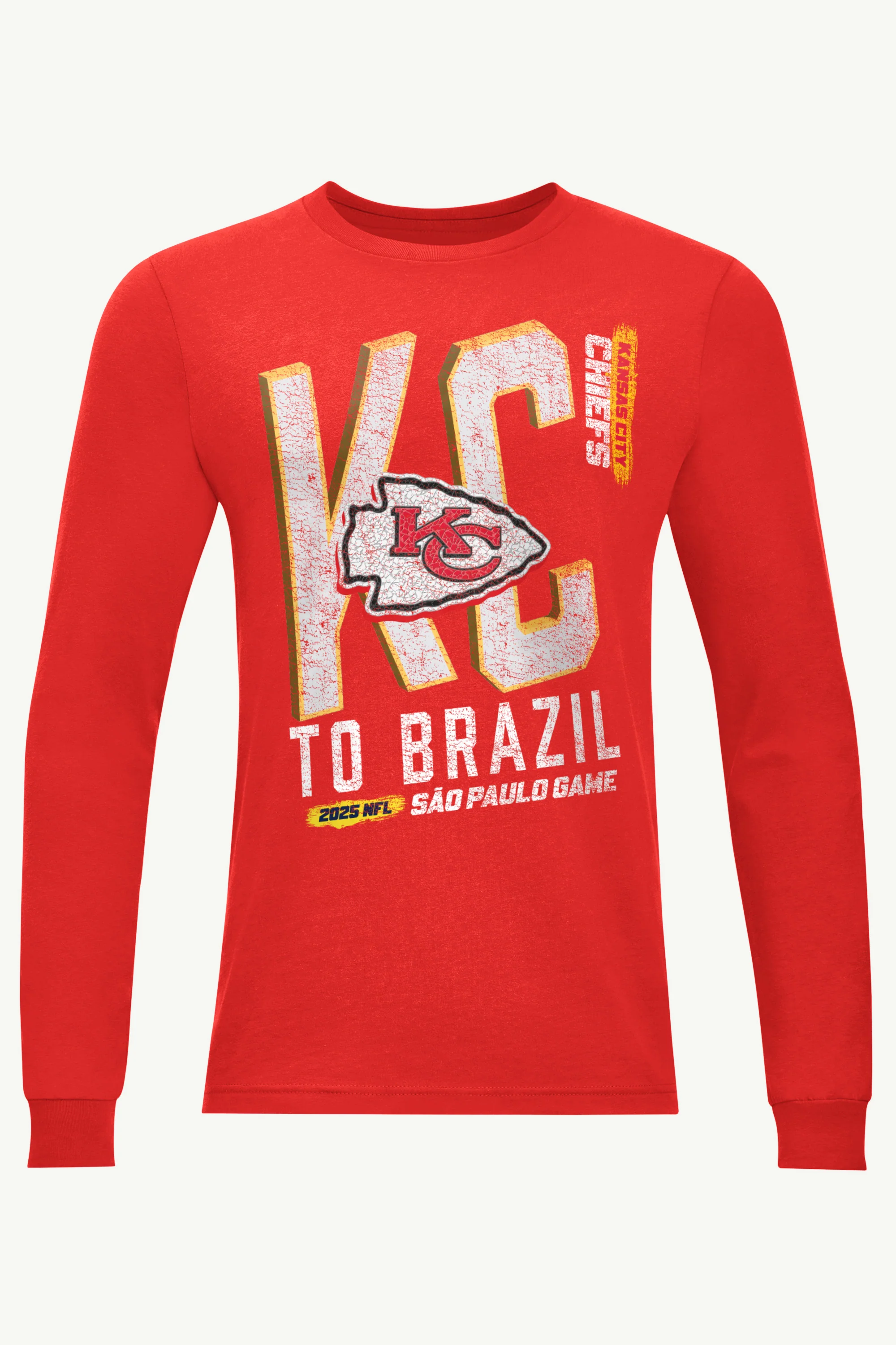 MENS KANSAS CITY CHIEFS TO BRAZIL WE GO LONG SLEEVE T SHIRT