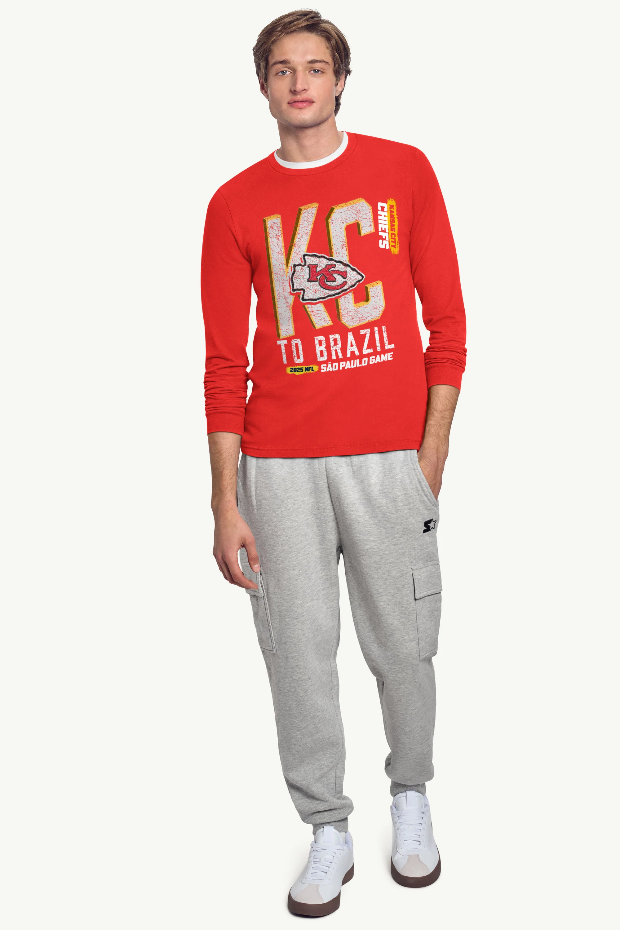 MENS KANSAS CITY CHIEFS TO BRAZIL WE GO LONG SLEEVE T SHIRT - Image 3