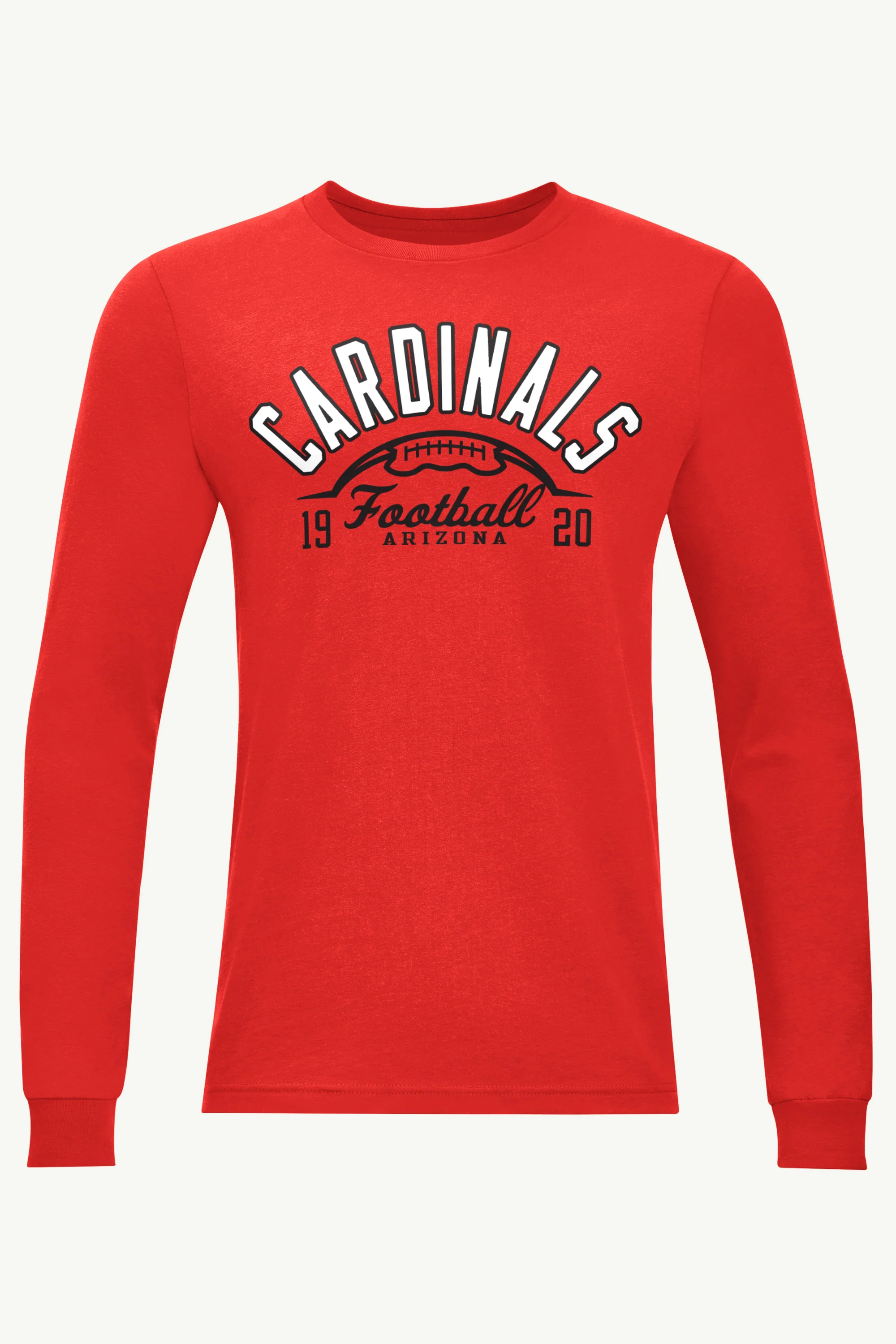 MENS ARIZONA CARDINALS HALF BALL LONG SLEEVE T SHIRT