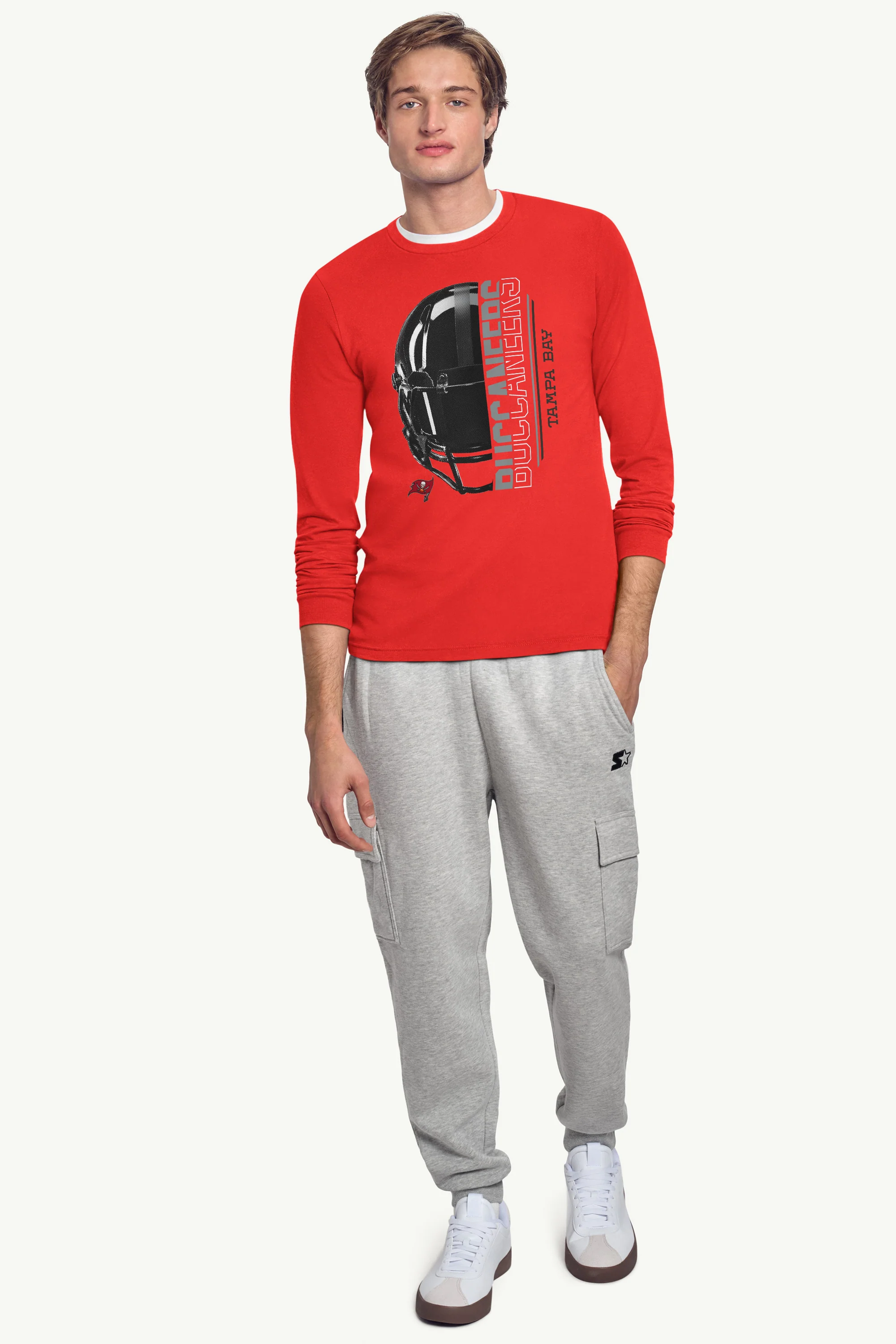 MENS TAMPA BAY BUCCANEERS HALF HELMET LONG SLEEVE T SHIRT - Image 3
