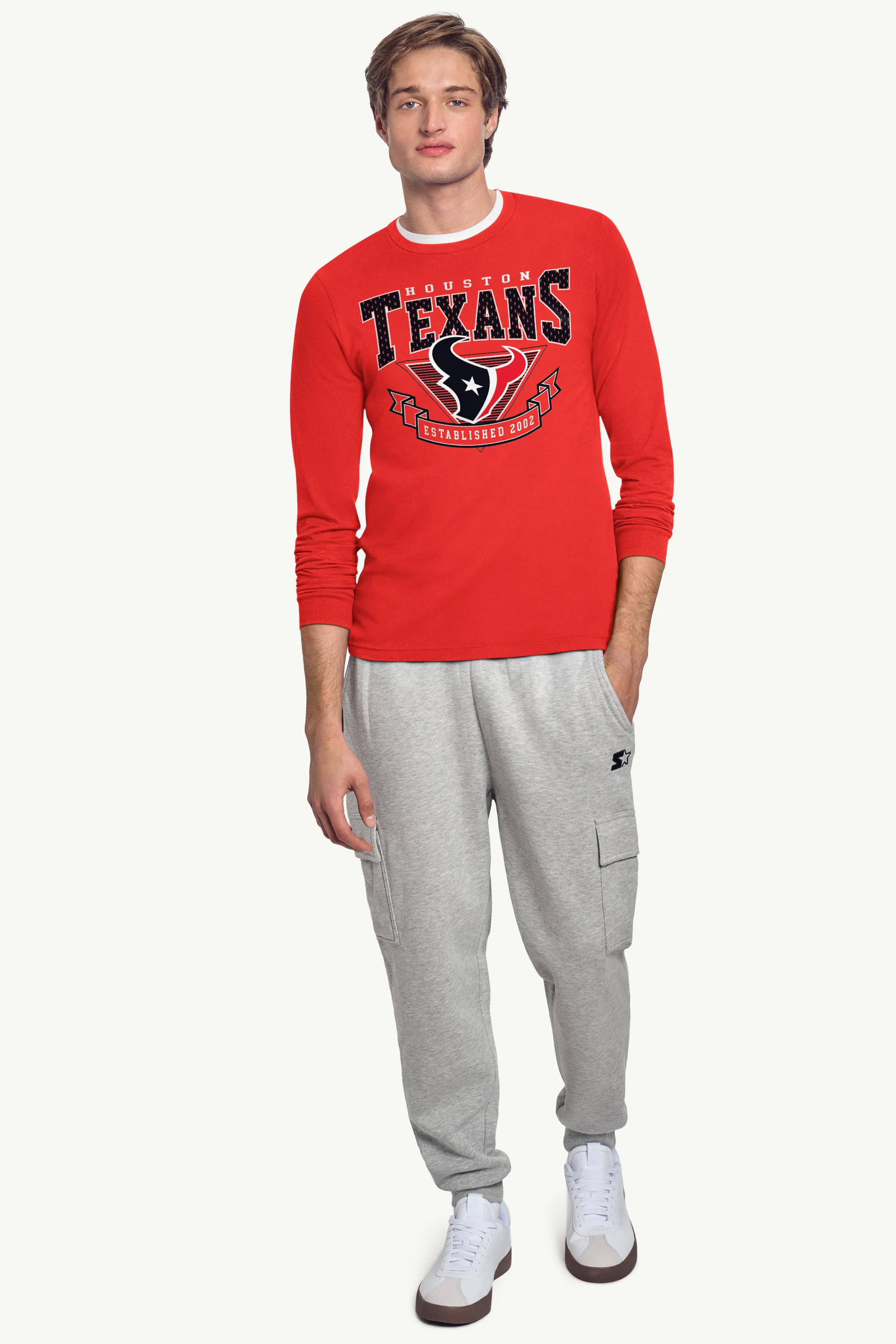 MENS HOUSTON TEXANS 80's INSPIRED LONG SLEEVE T SHIRT - Image 3