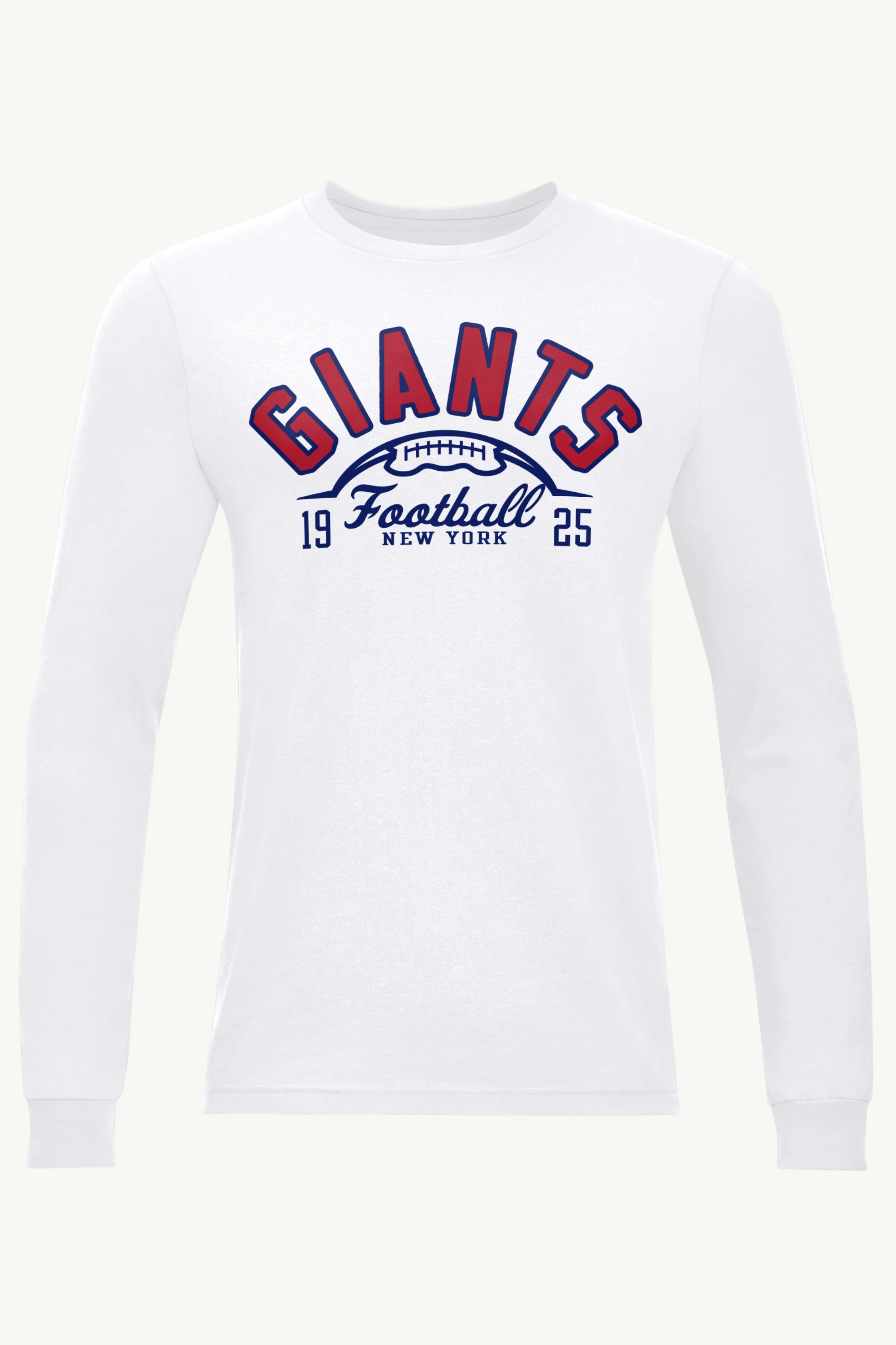 MENS NEW YORK GIANTS HALF BALL LONG SLEEVE T SHIRT